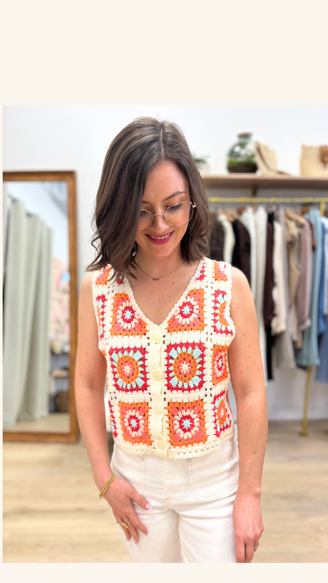 Gilet en crochet Julia orange