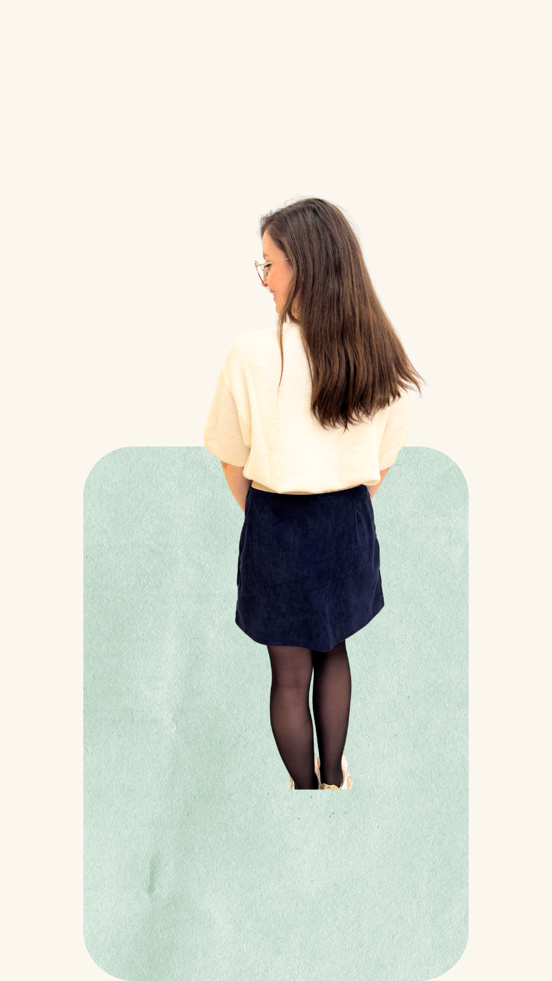 Jupe velours Manon marine