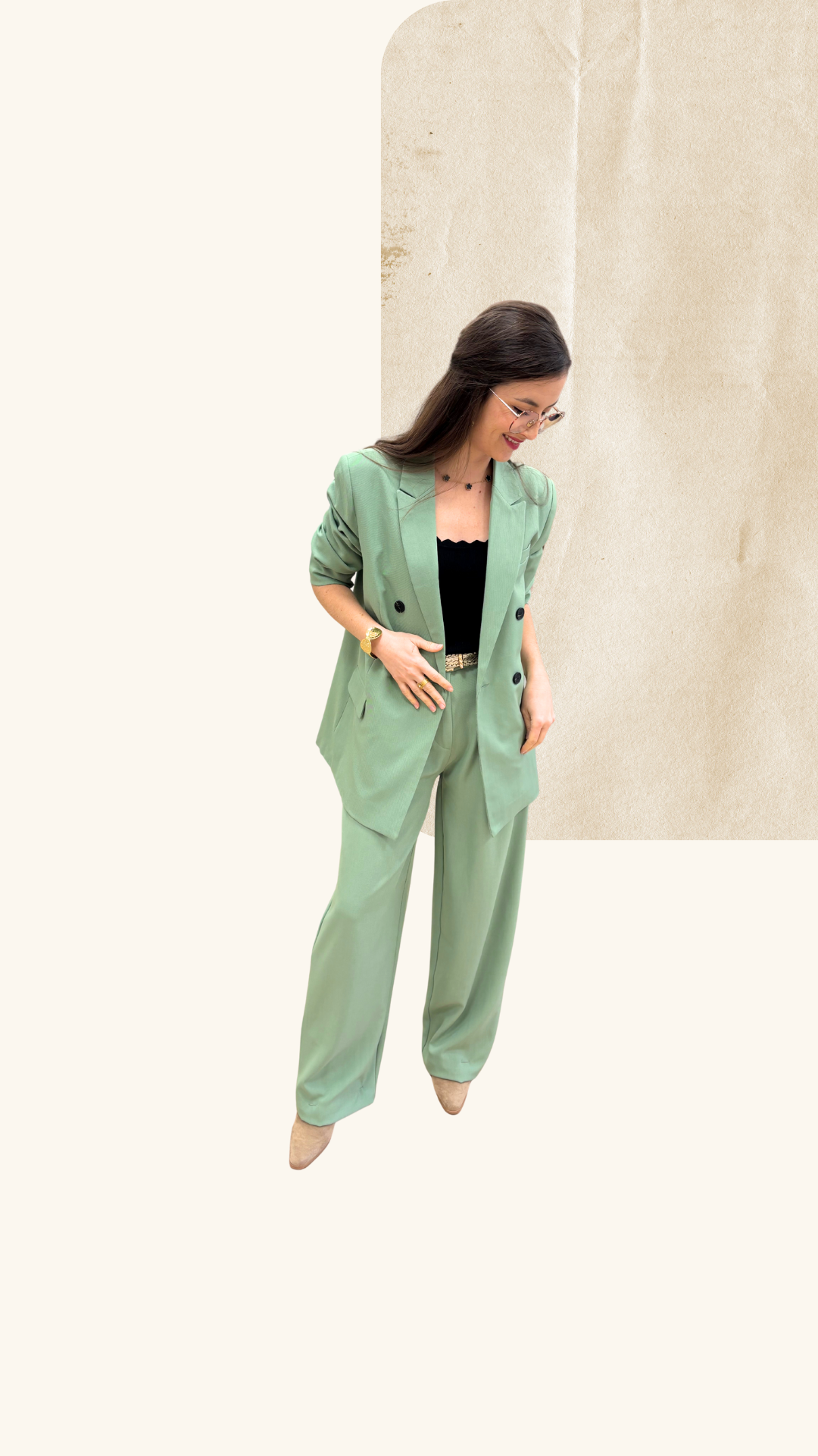 Pantalon tailleur Noah vert