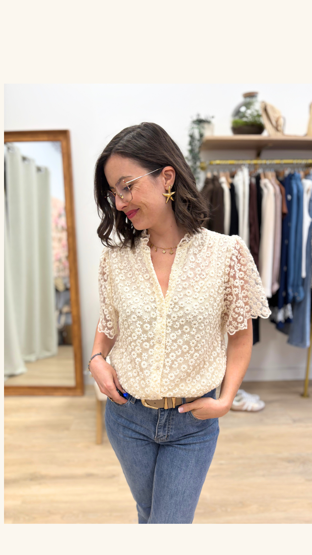 Blouse Félicie beige