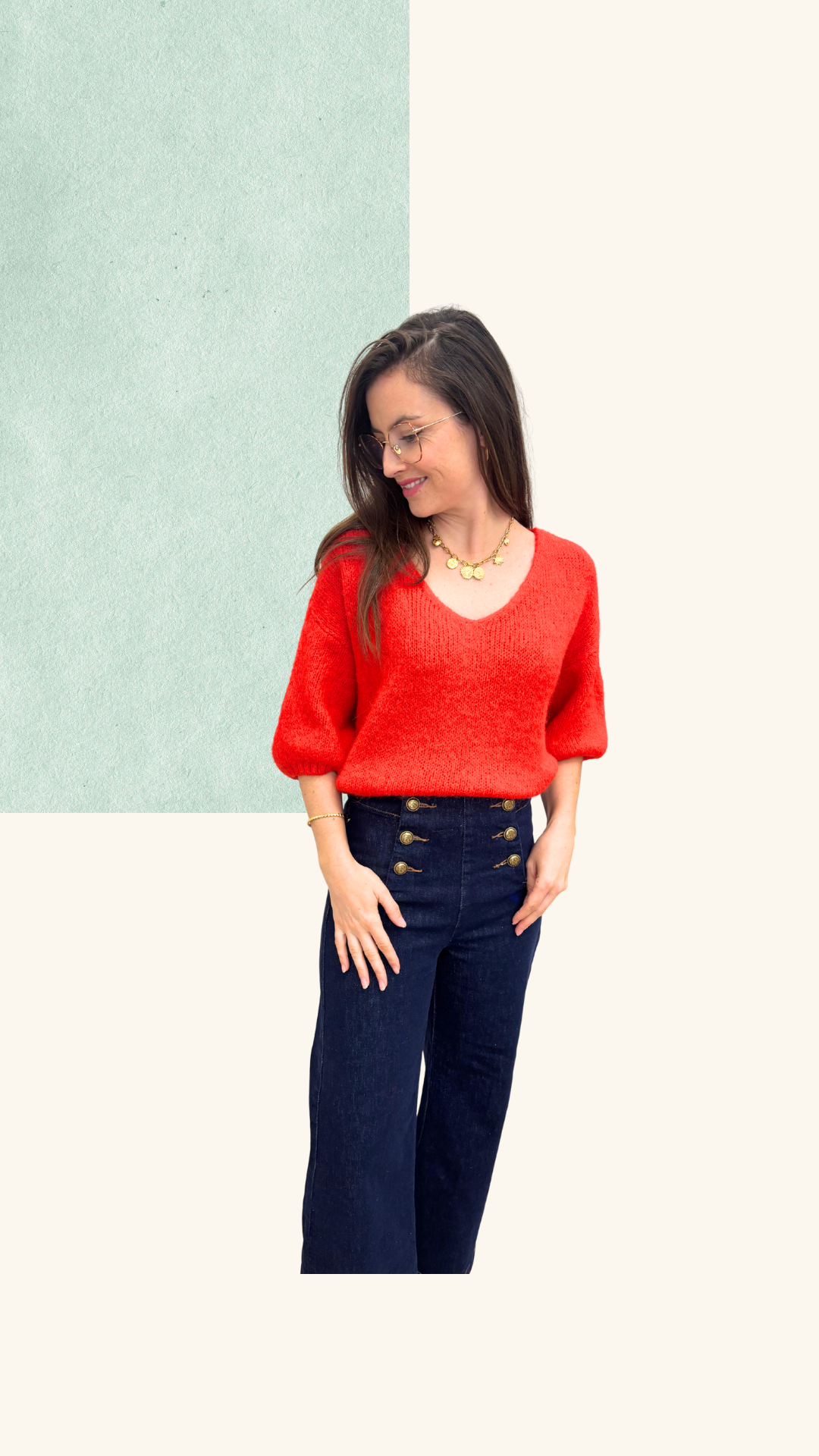 Maille Charlotte rouge Alpaga