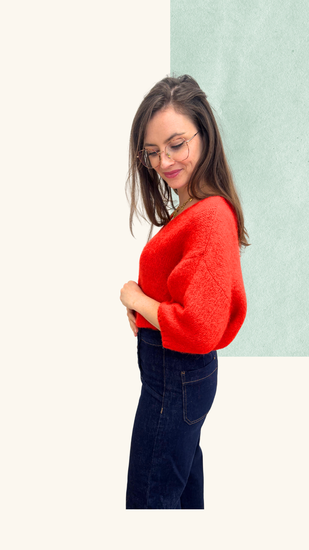 Maille Charlotte rouge Alpaga