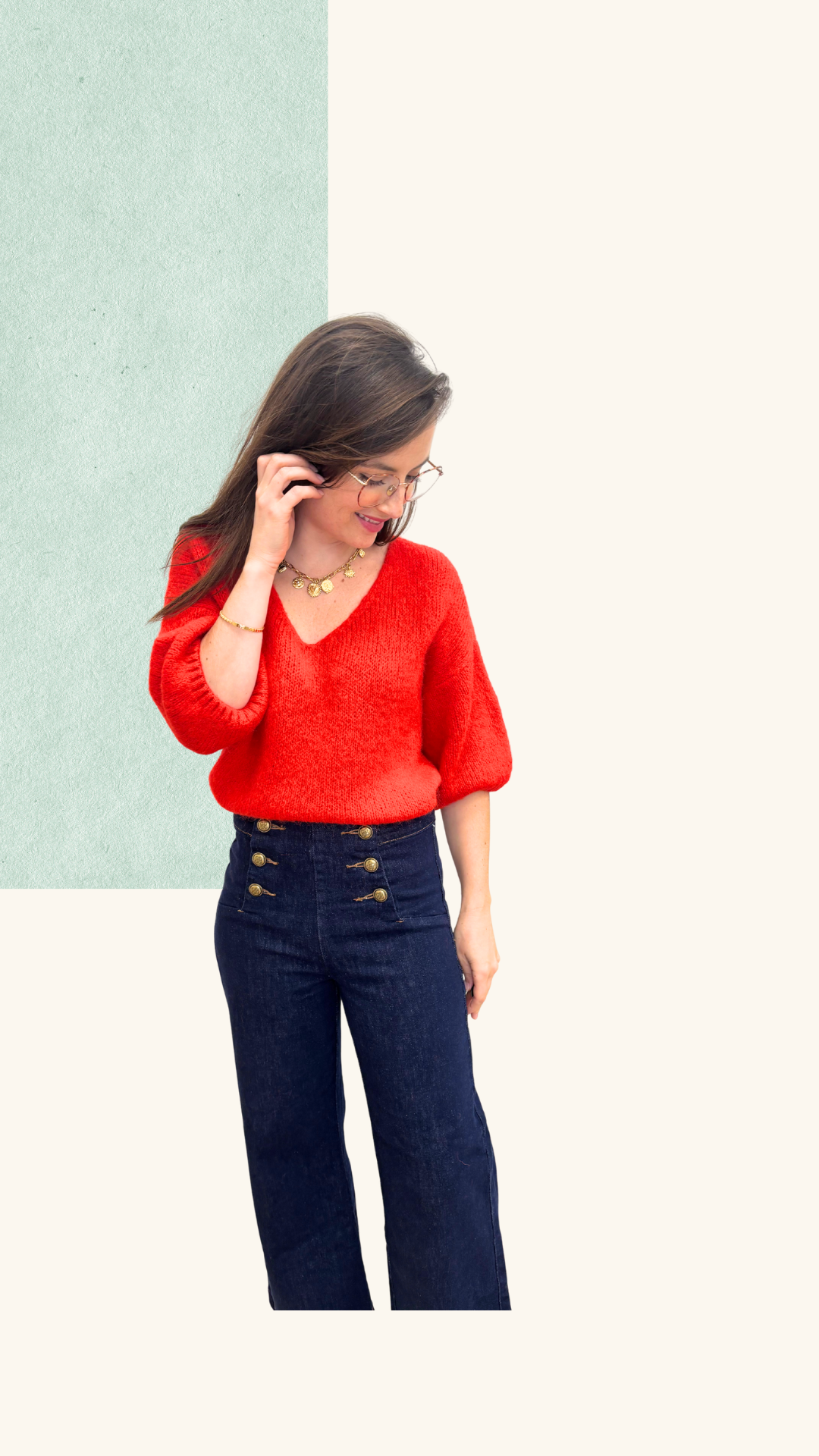 Maille Charlotte rouge Alpaga