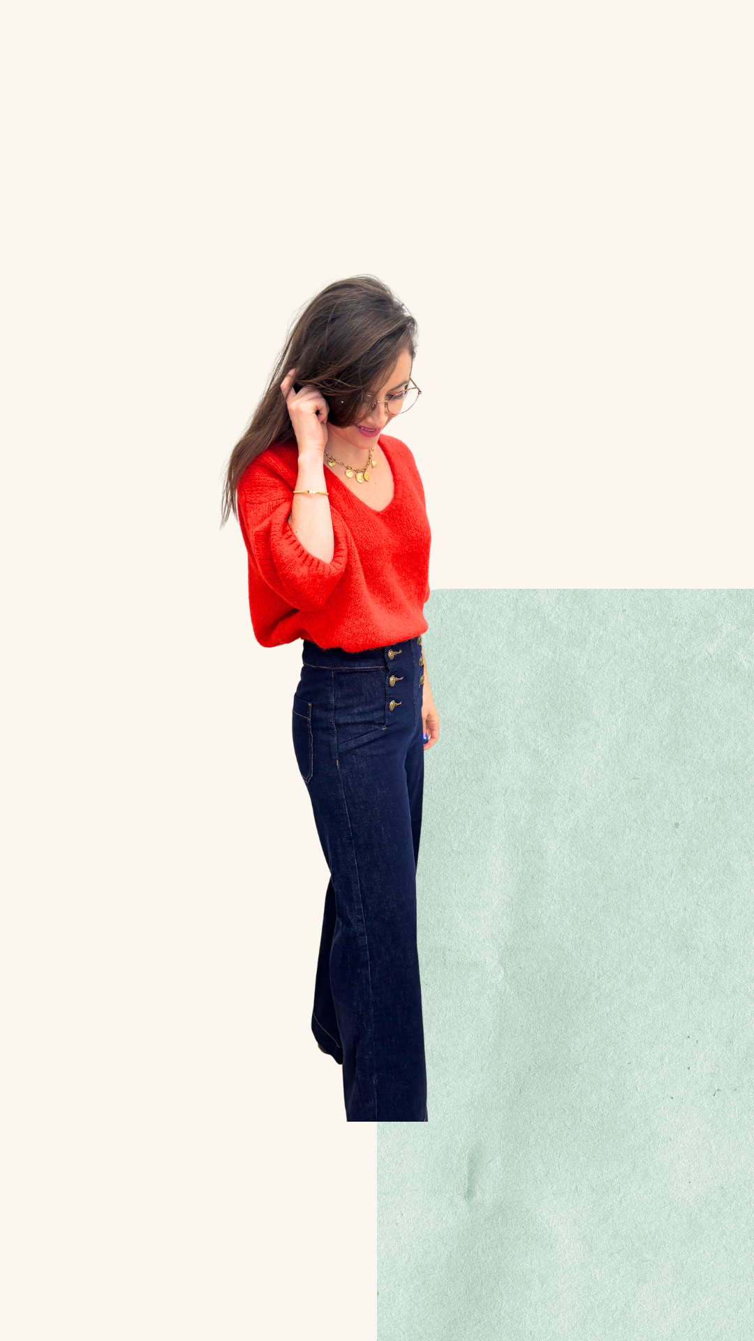 Maille Charlotte rouge Alpaga