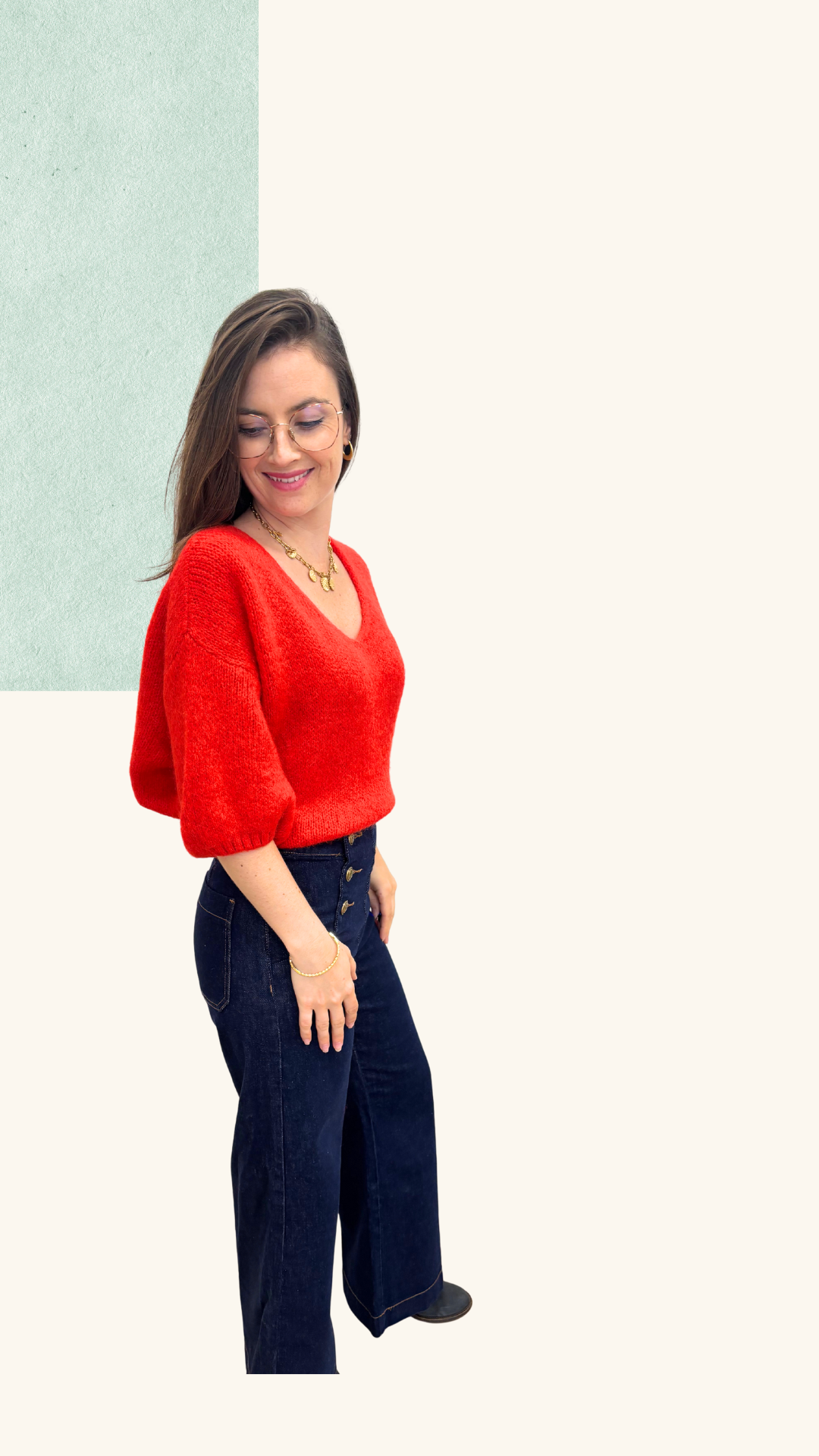 Maille Charlotte rouge Alpaga