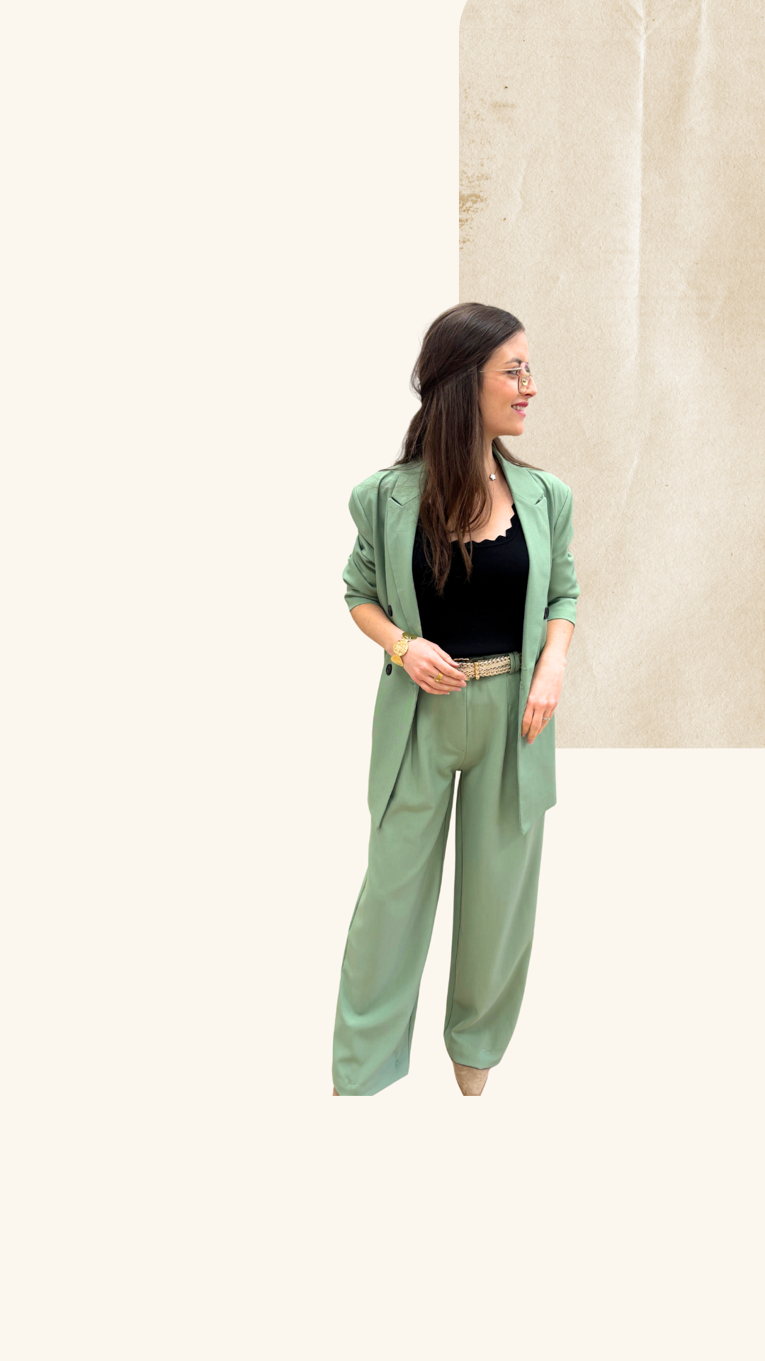 Pantalon tailleur Noah vert