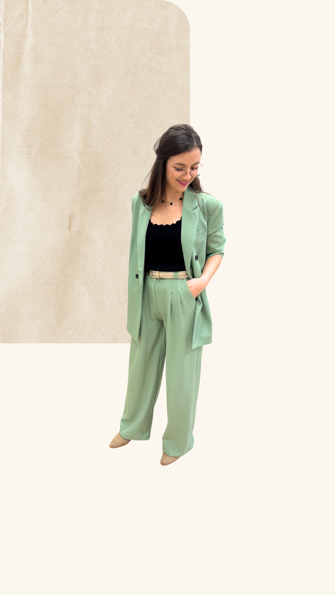 Pantalon tailleur Noah vert