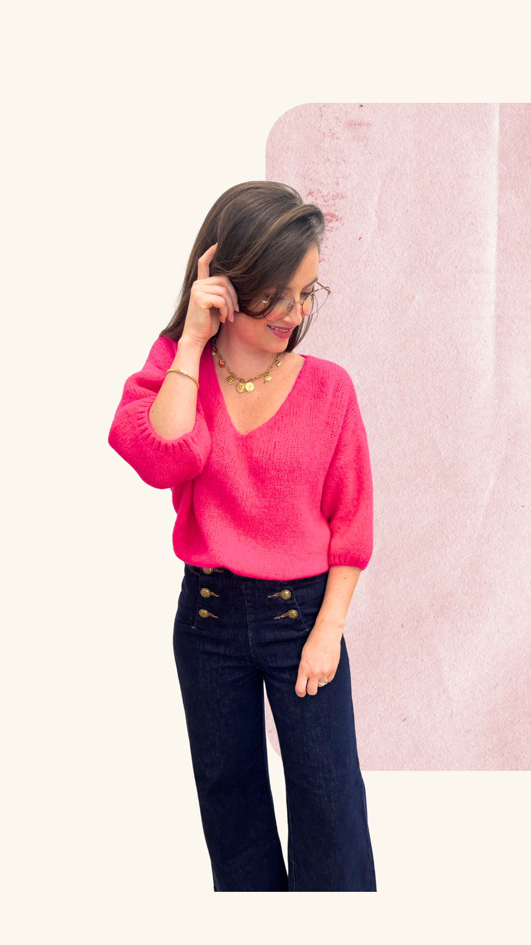 Maille Charlotte fuchsia Alpaga