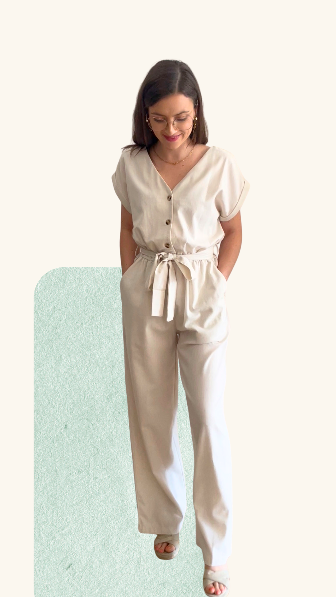 Combinaison pantalon Olympe beige