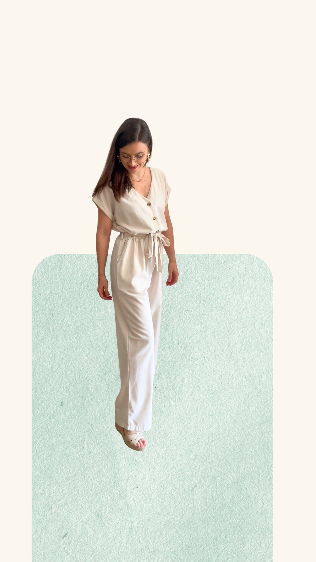 Combinaison pantalon Olympe beige