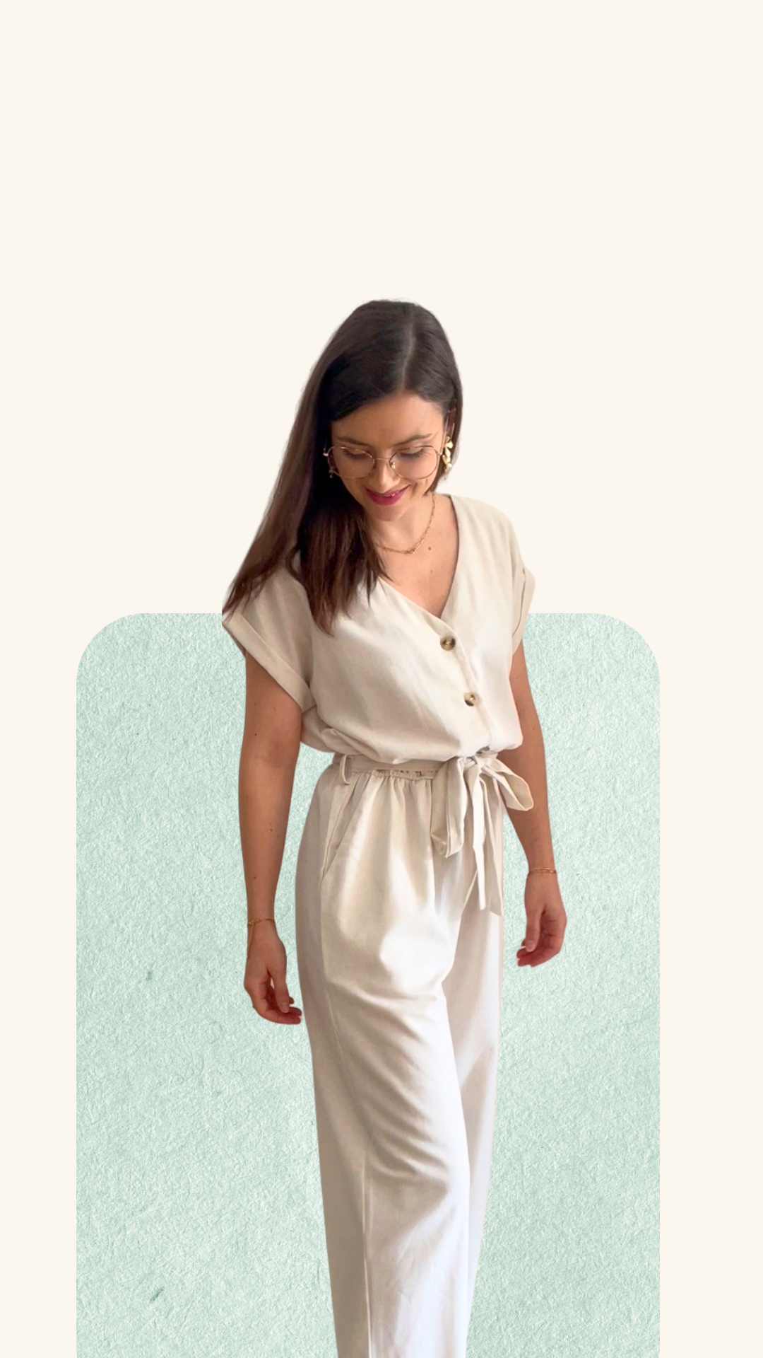 Combinaison pantalon Olympe beige