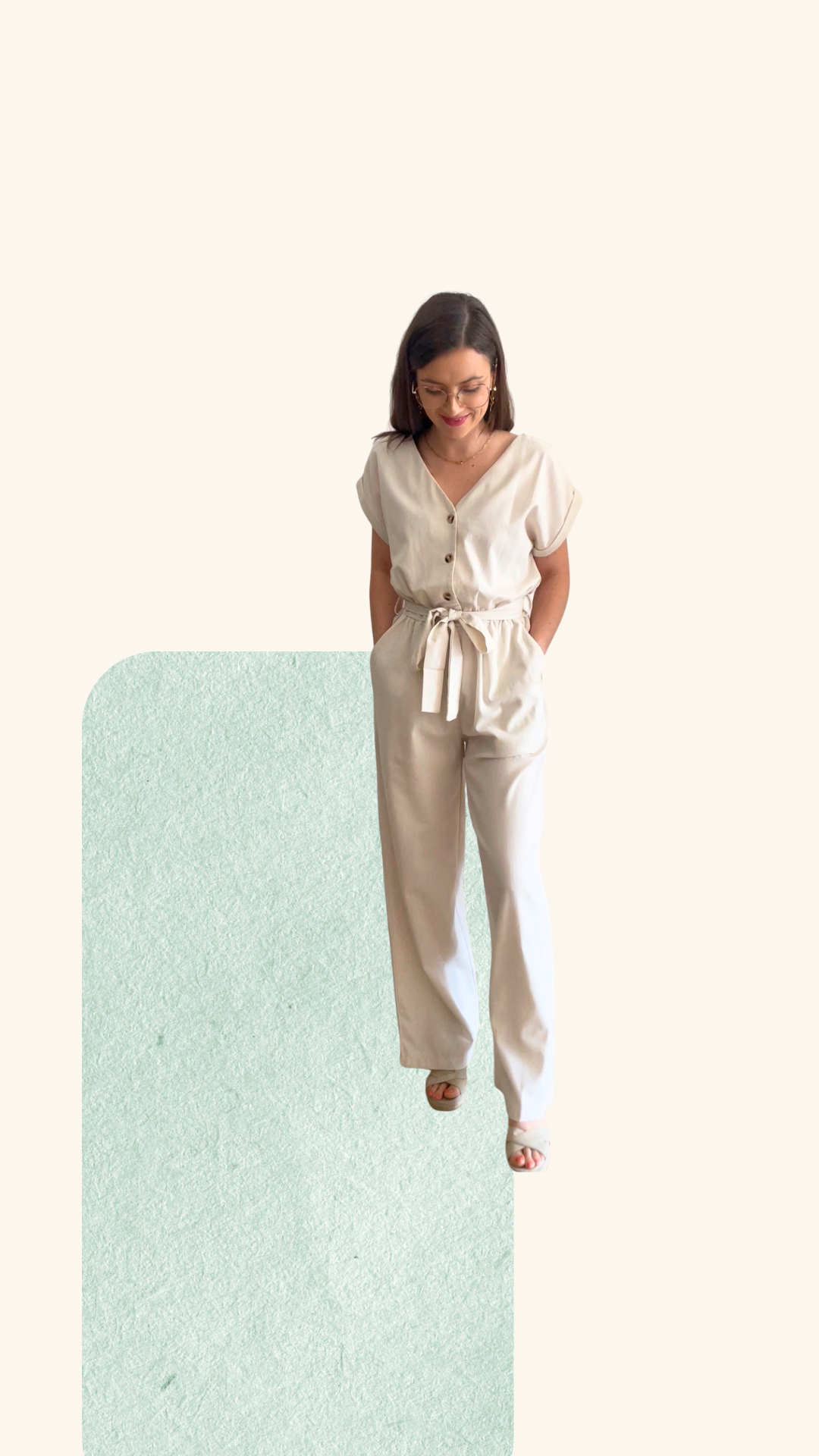 Combinaison pantalon Olympe beige