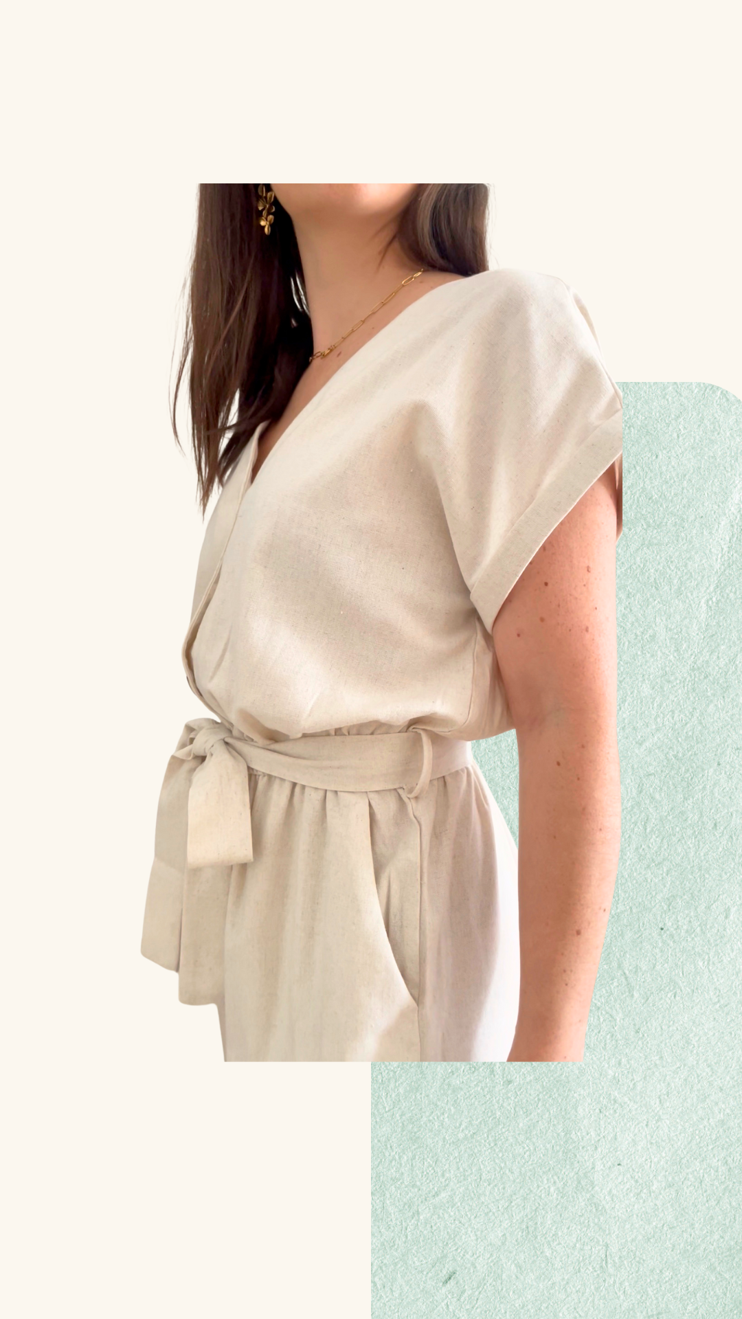 Combinaison pantalon Olympe beige