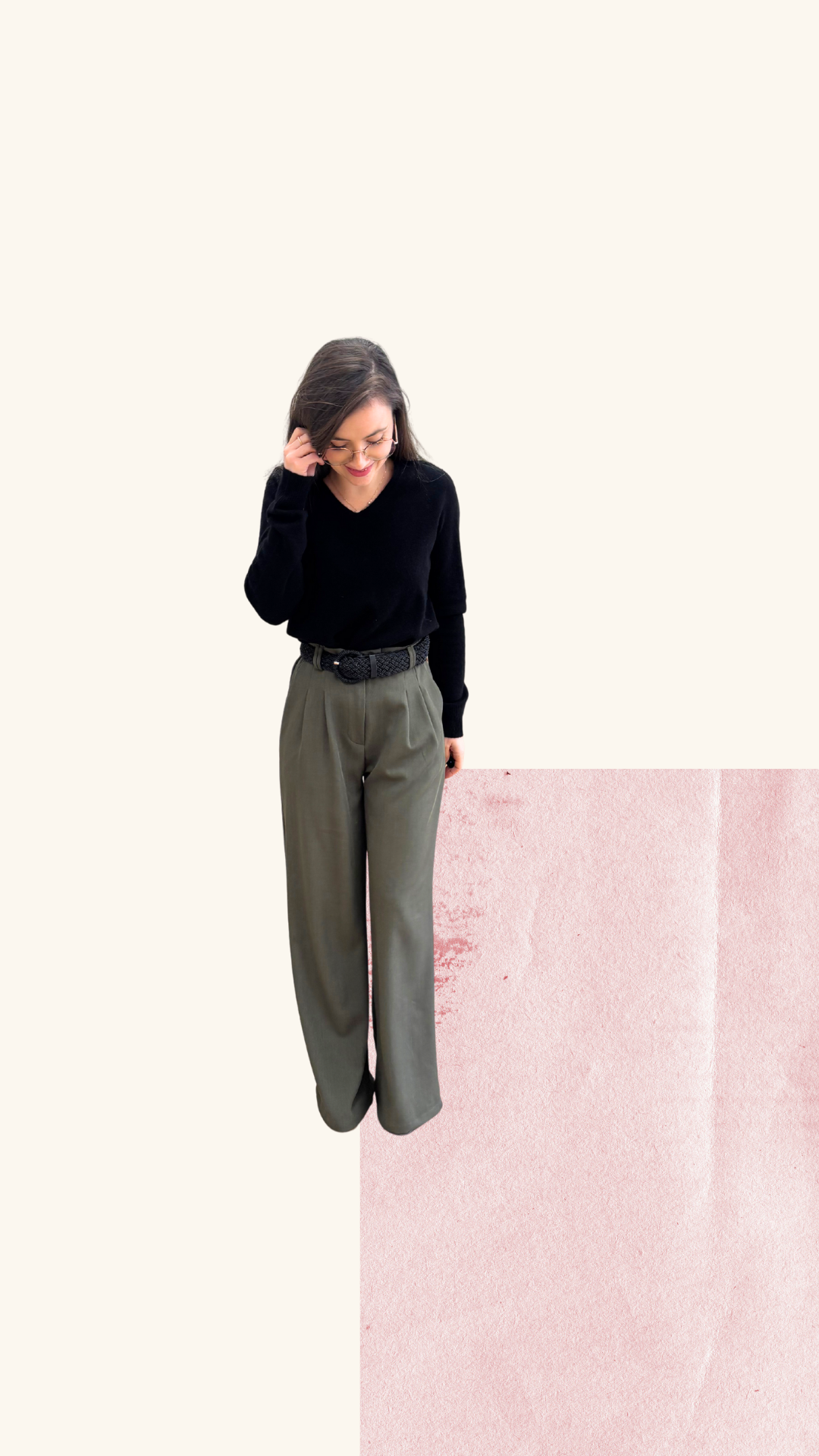 Pantalon tailleur Noah kaki