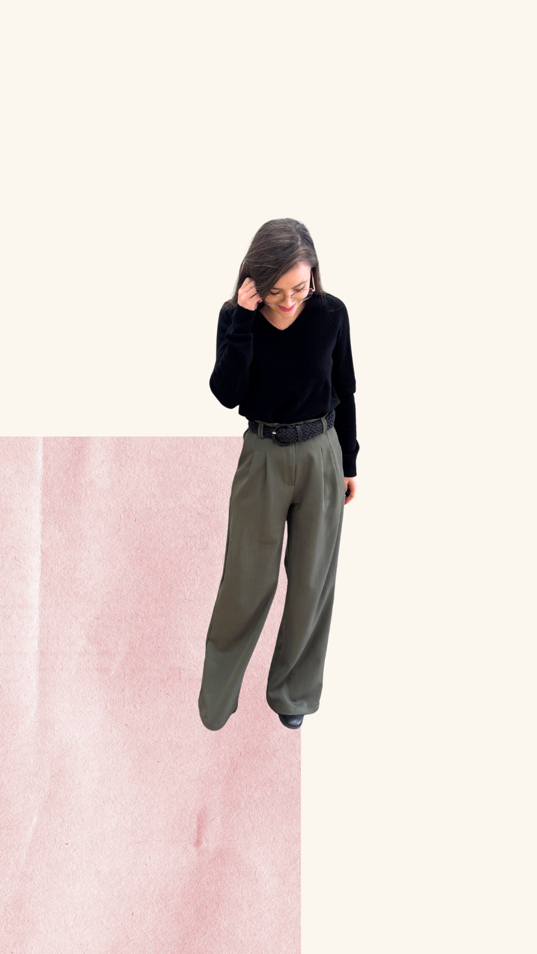 Pantalon tailleur Noah kaki