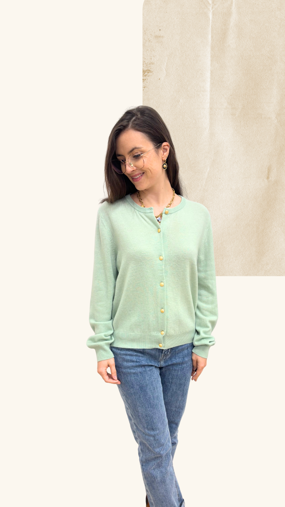 Gilet Ava vert 100% laine mérinos