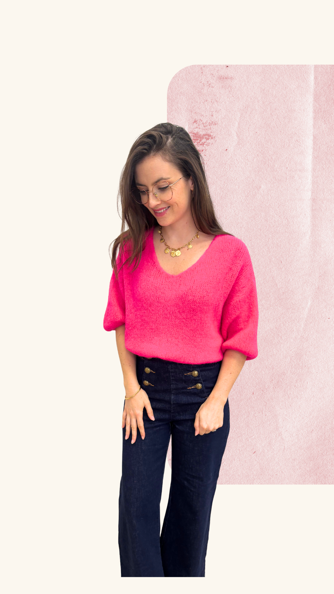 Maille Charlotte fuchsia Alpaga