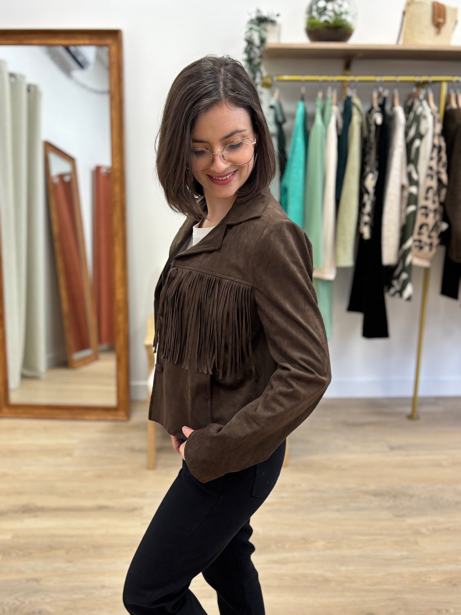 Veste en daim Doriane