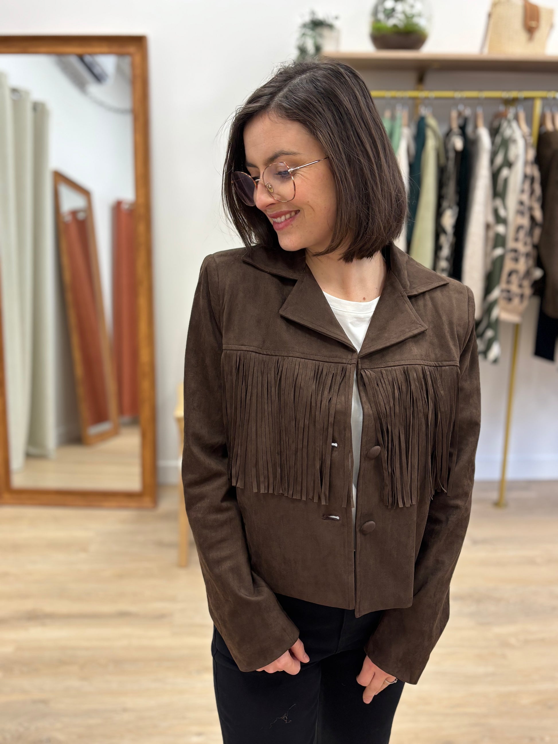 Veste en daim Doriane