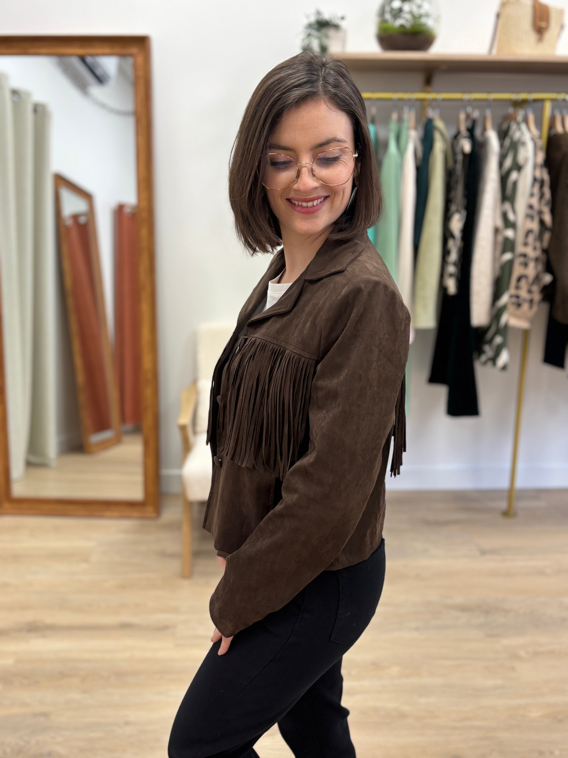 Veste en daim Doriane