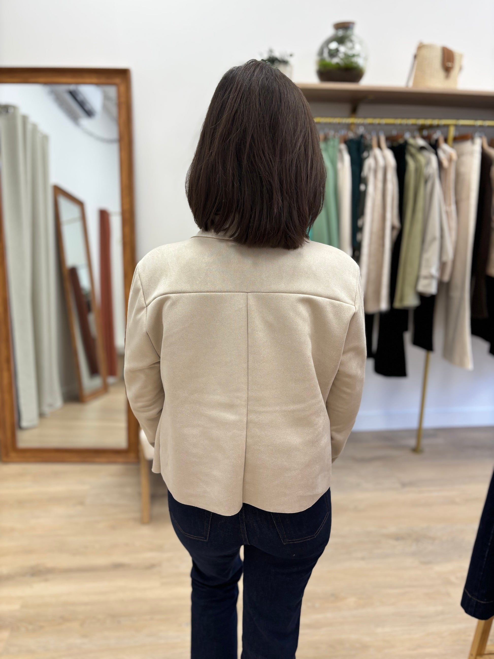 Veste Charlène en suédine beige