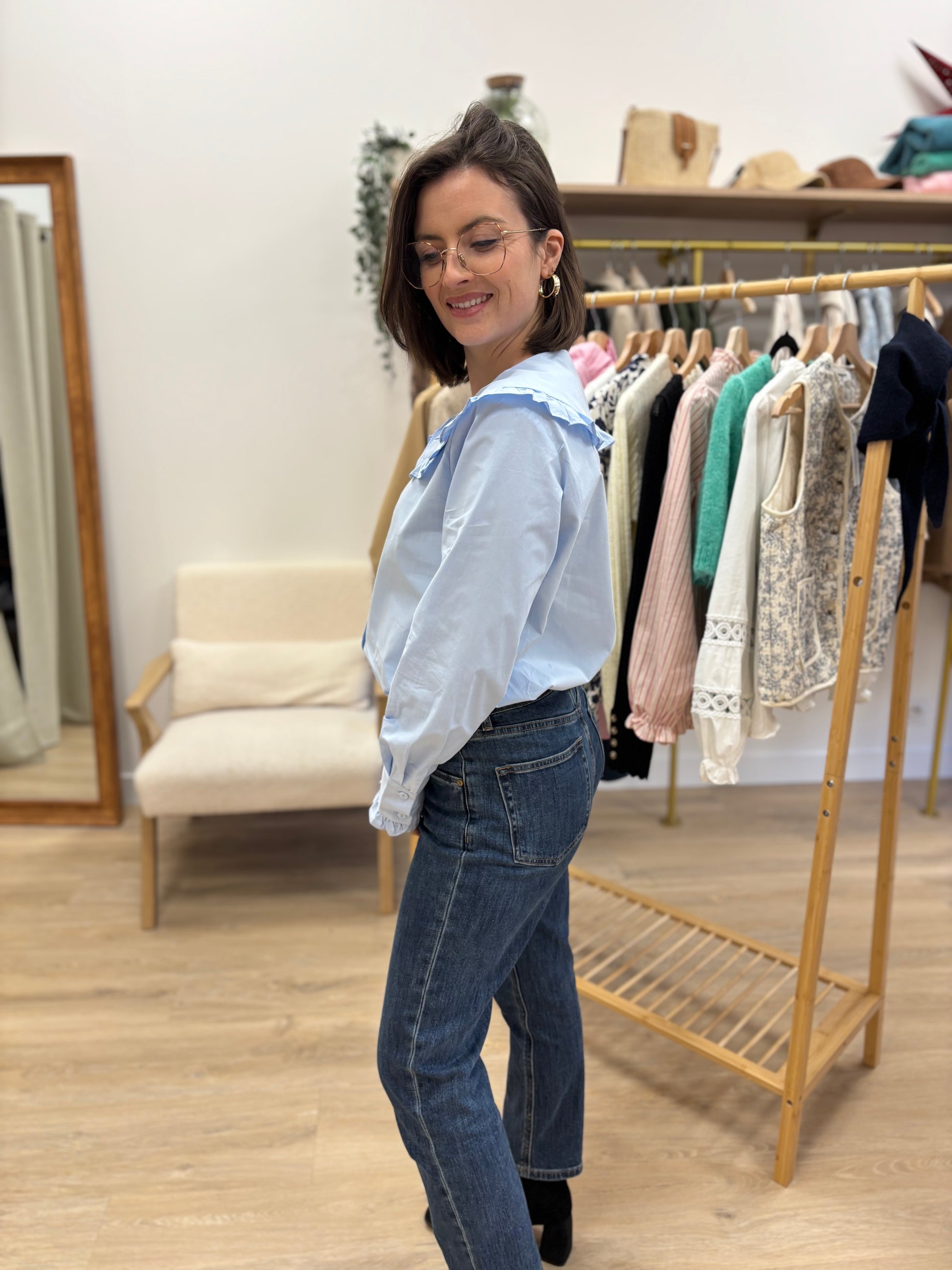 Chemise Ariane bleue