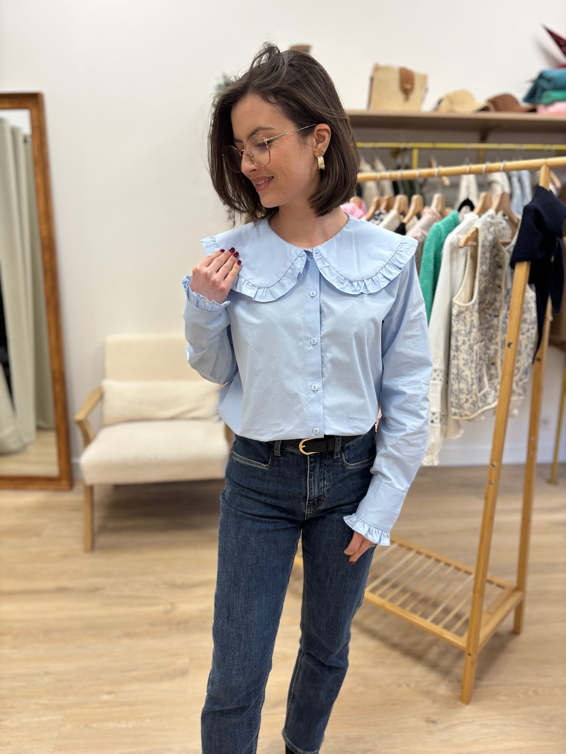 Chemise Ariane bleue