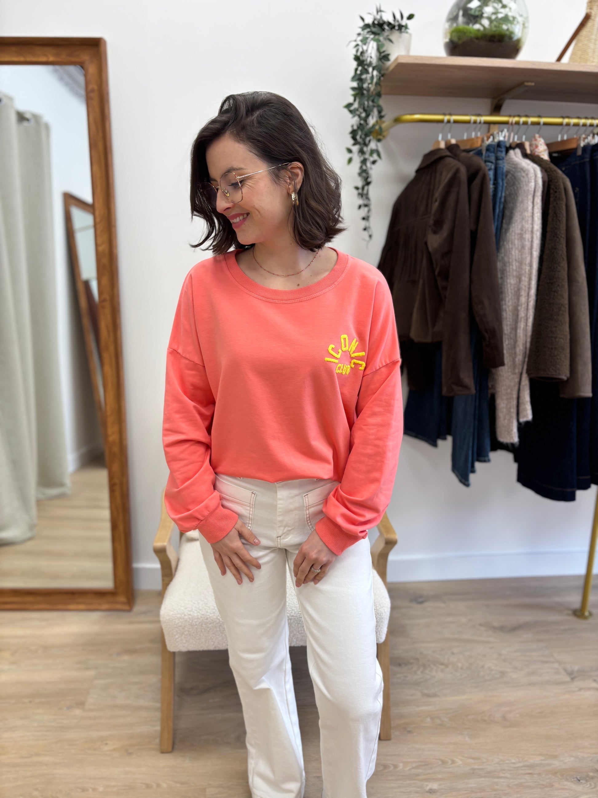 Sweat Iconic club corail