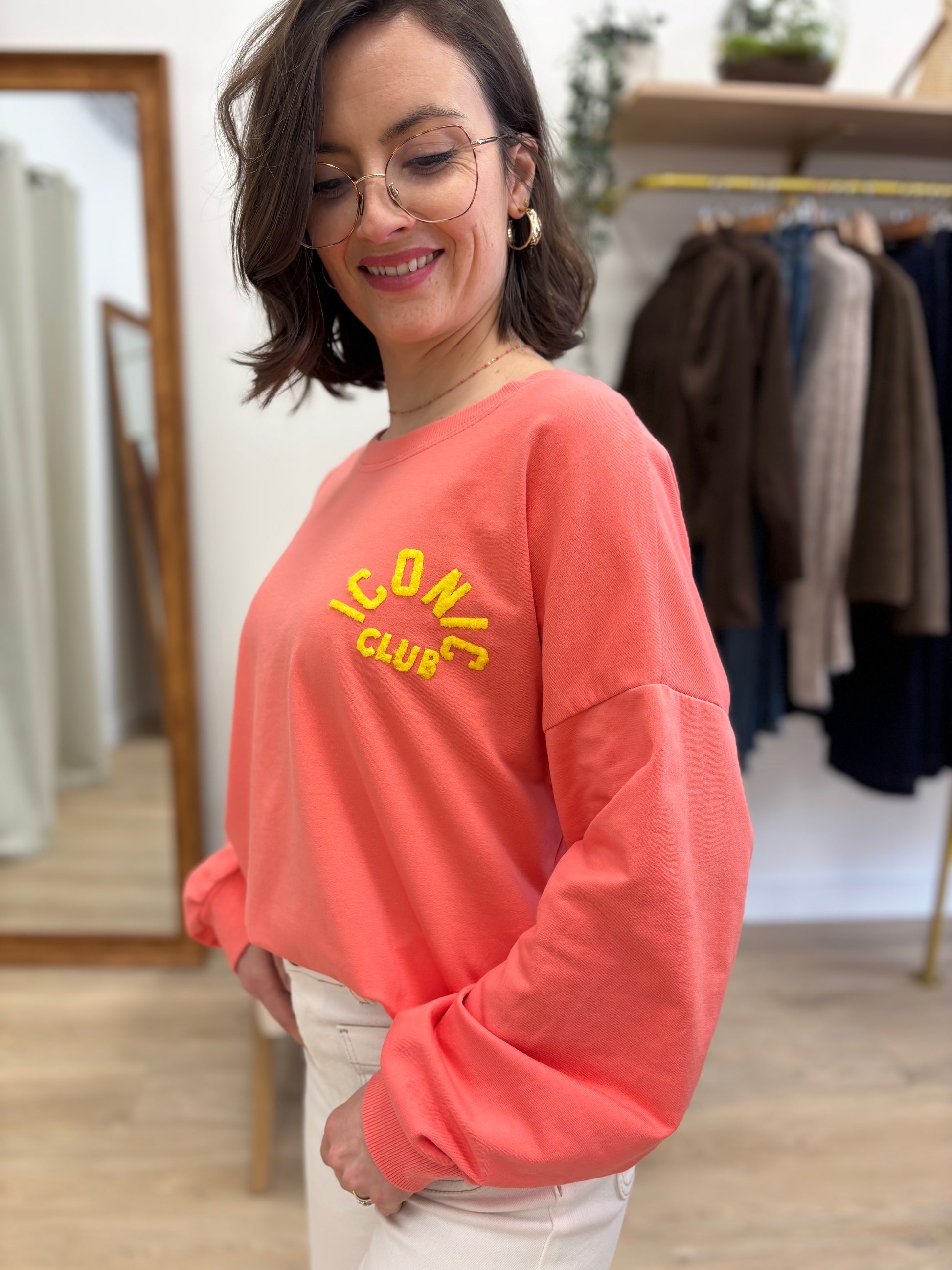 Sweat Iconic club corail