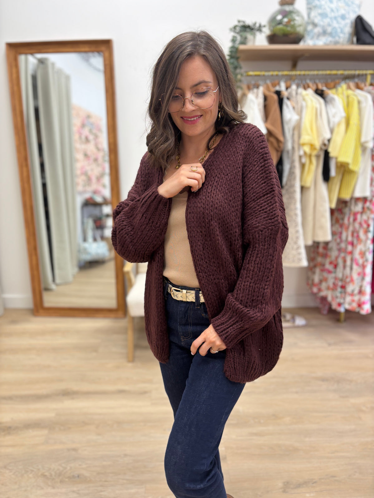 Gilet Laure Aubergine