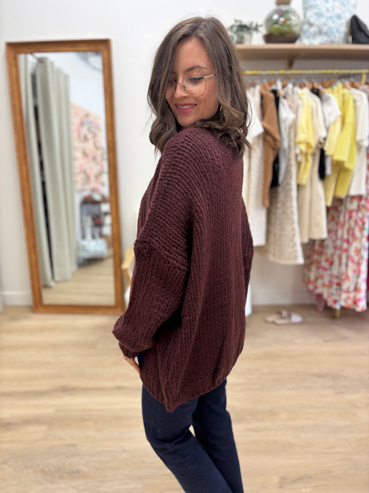 Gilet Laure Aubergine