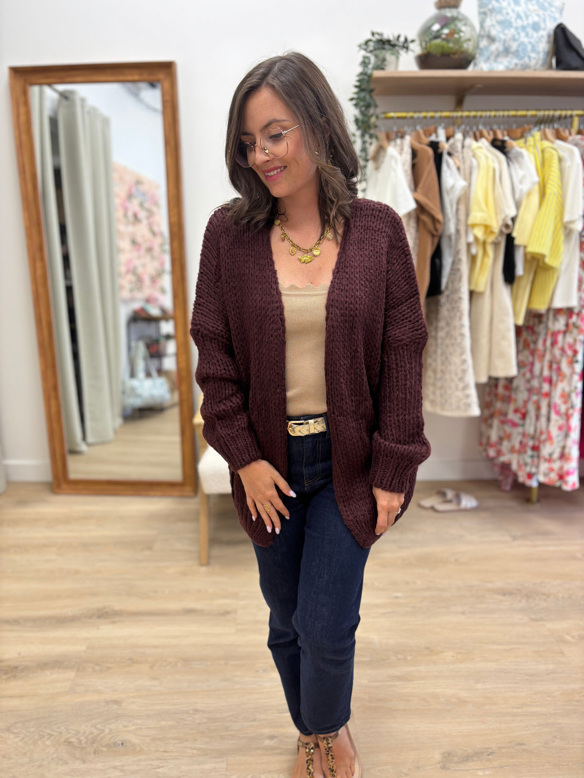 Gilet Laure Aubergine