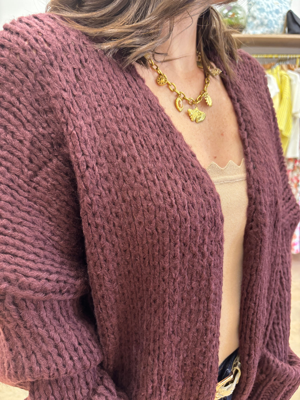 Gilet Laure Aubergine