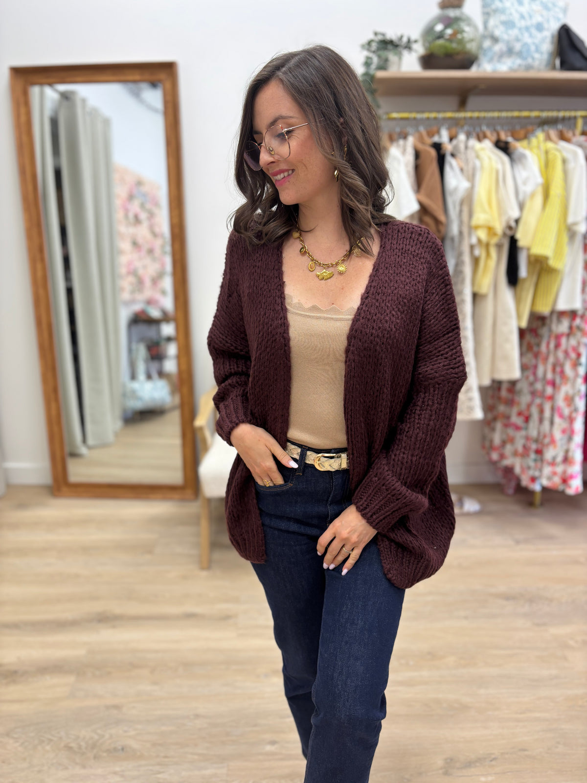 Gilet Laure Aubergine