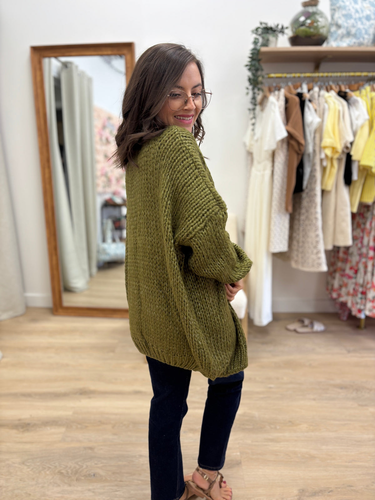 Gilet Laure vert olive