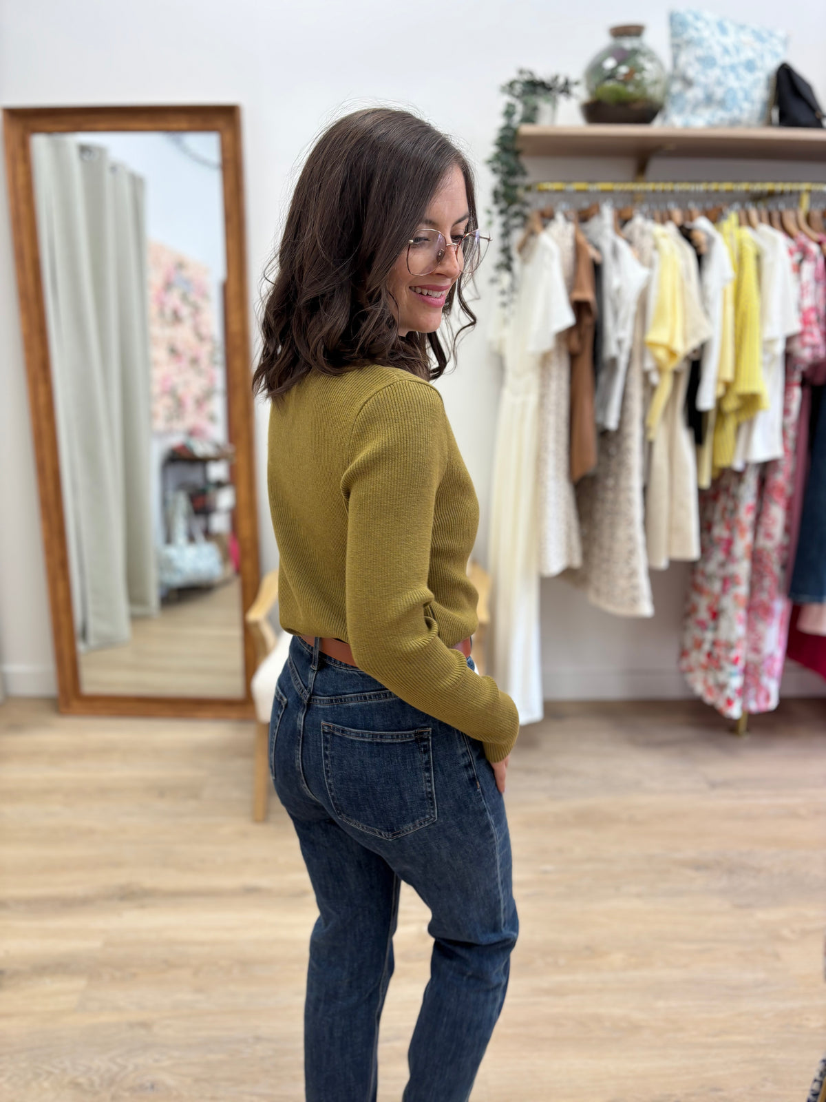Top Ilana vert olive