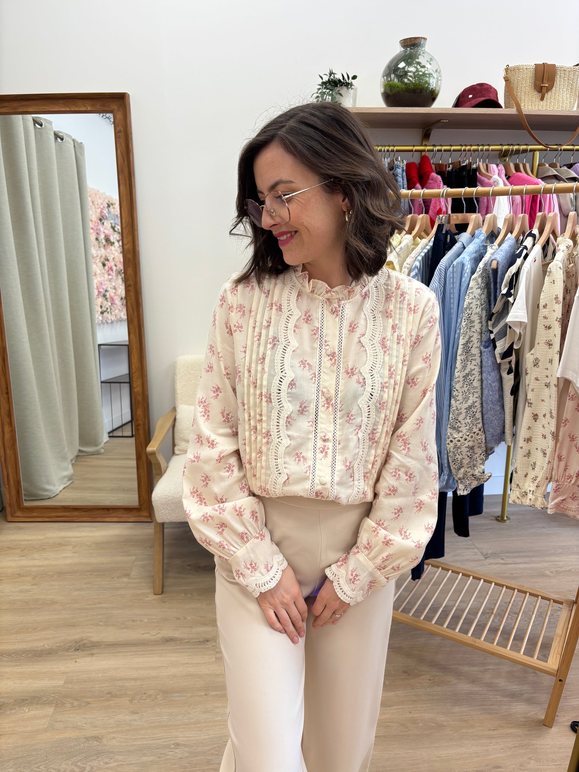 Chemise Anne rose