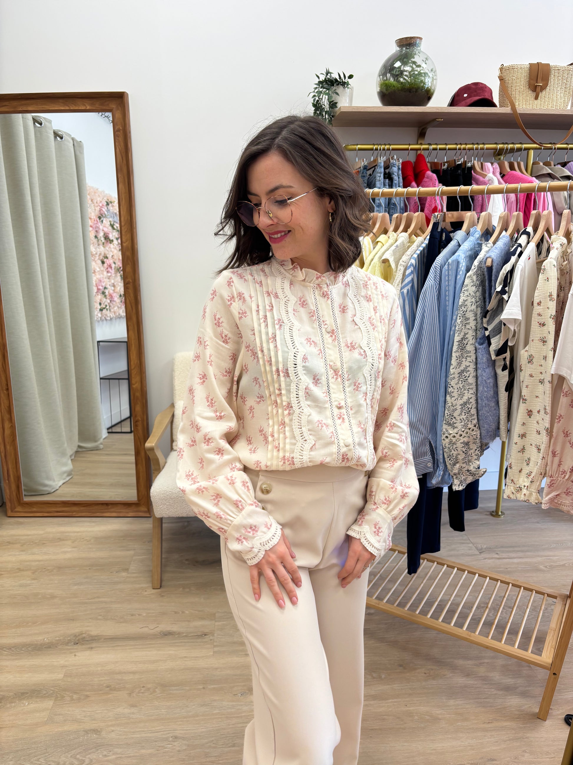 Chemise Anne rose