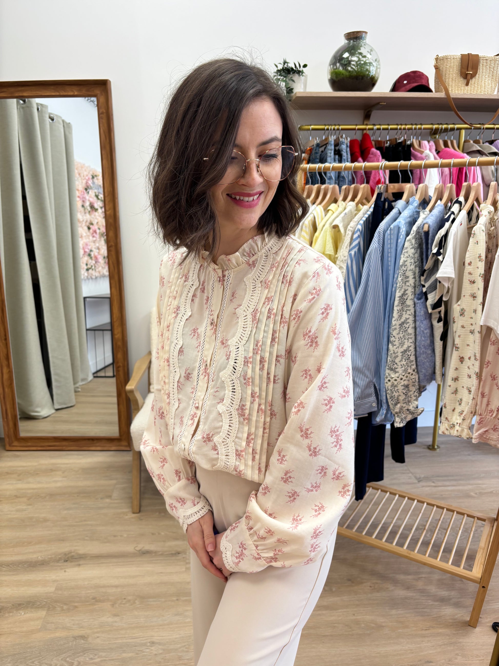 Chemise Anne rose