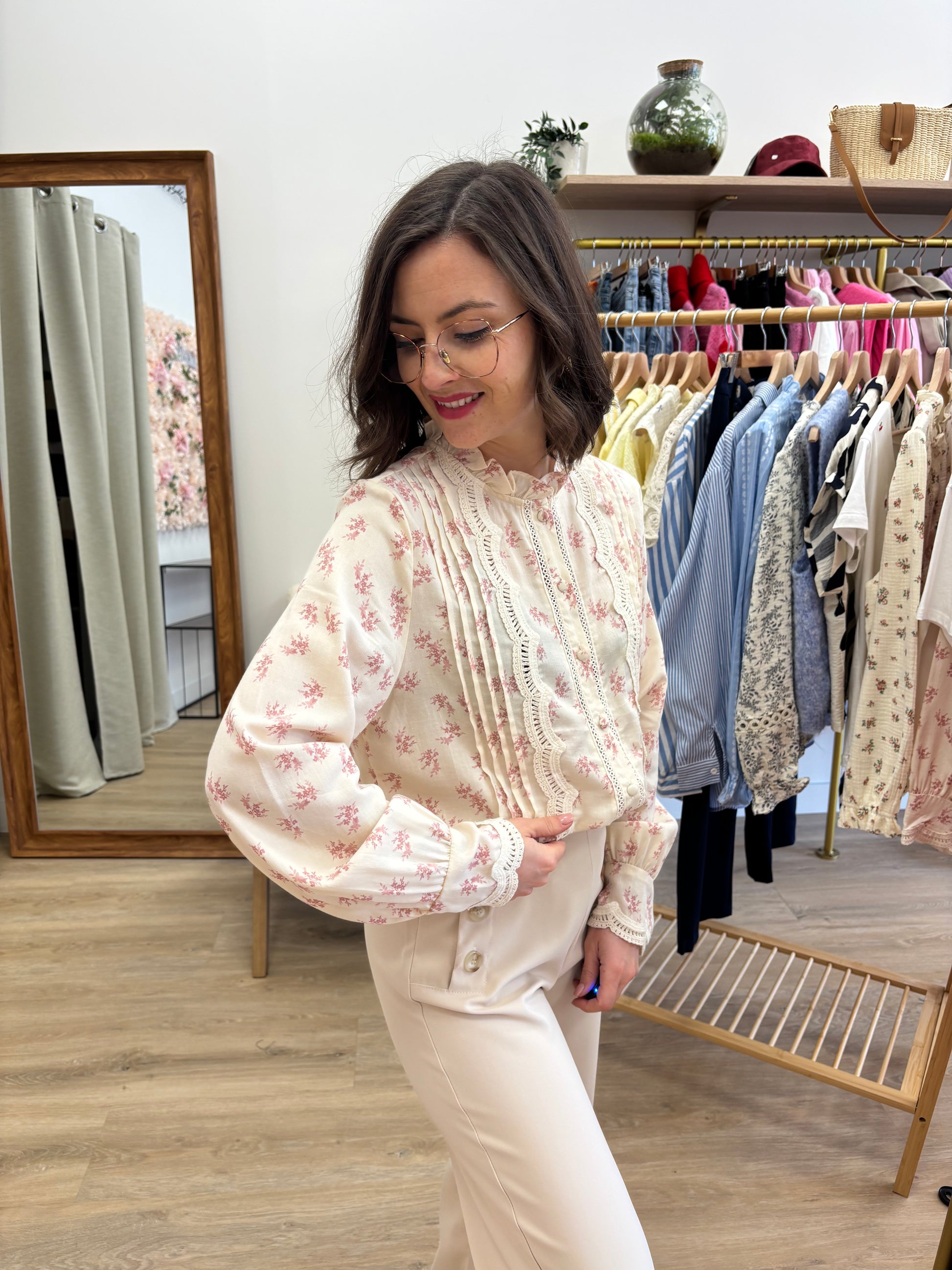 Chemise Anne rose