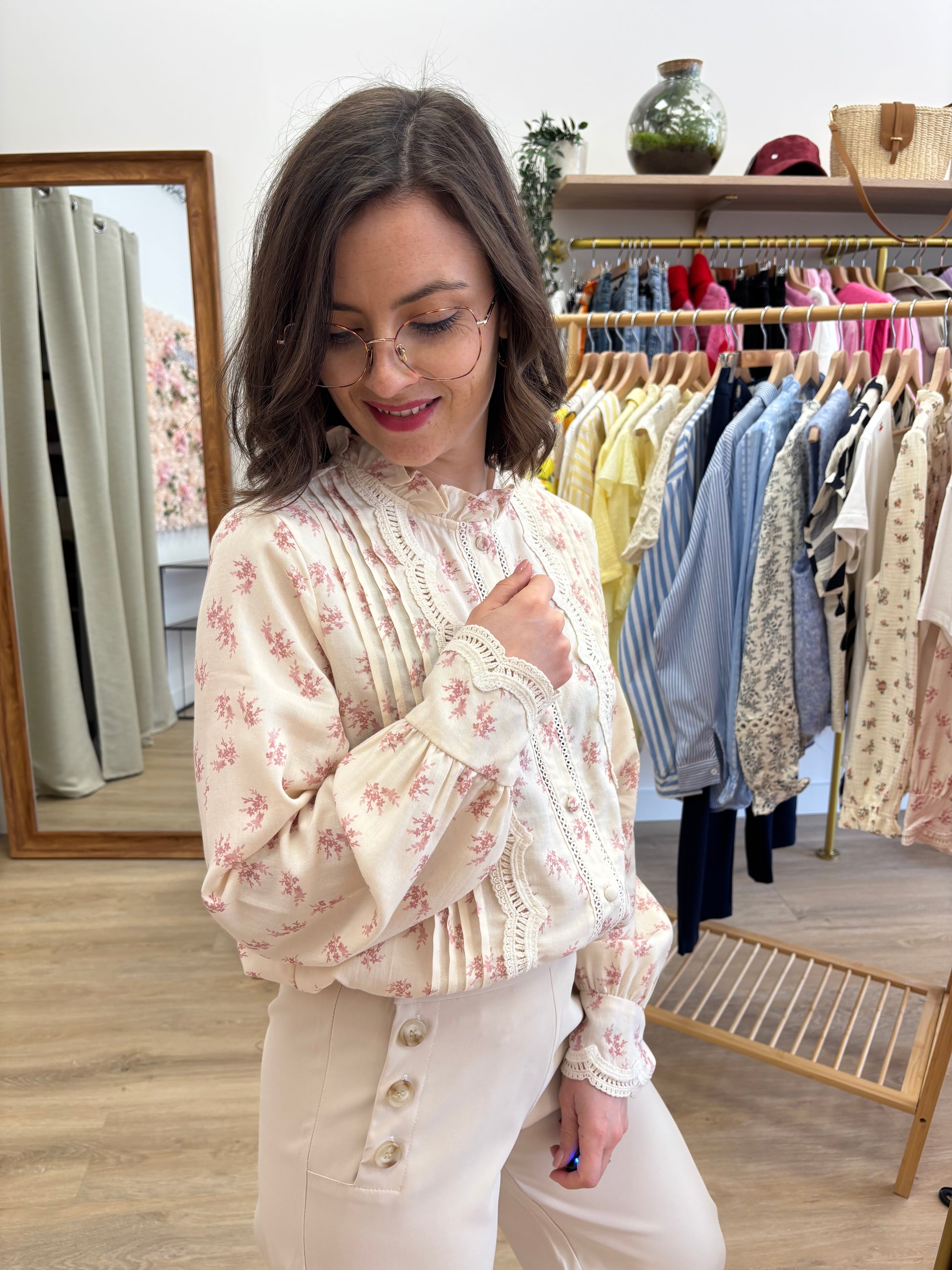Chemise Anne rose