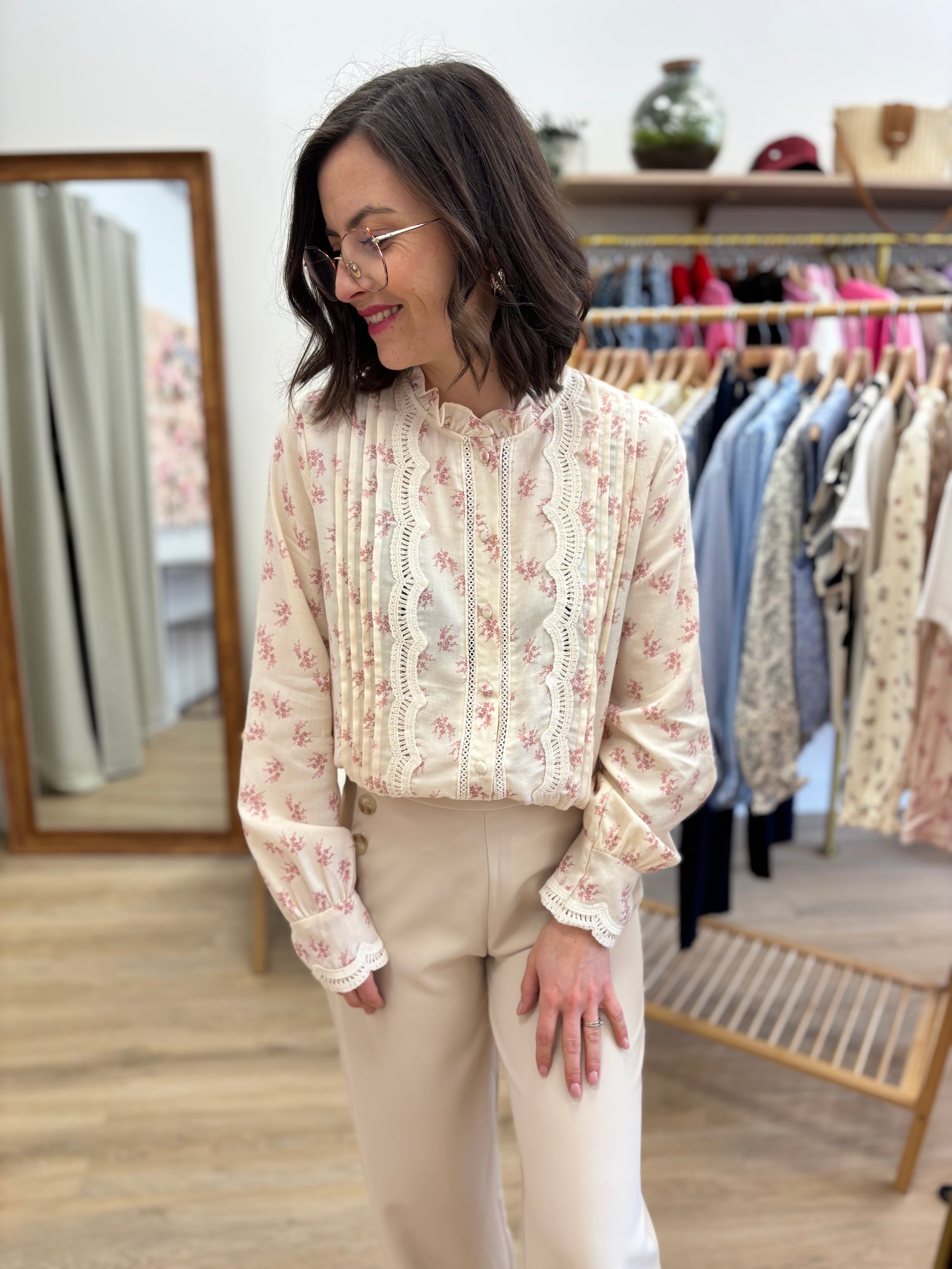 Chemise Anne rose