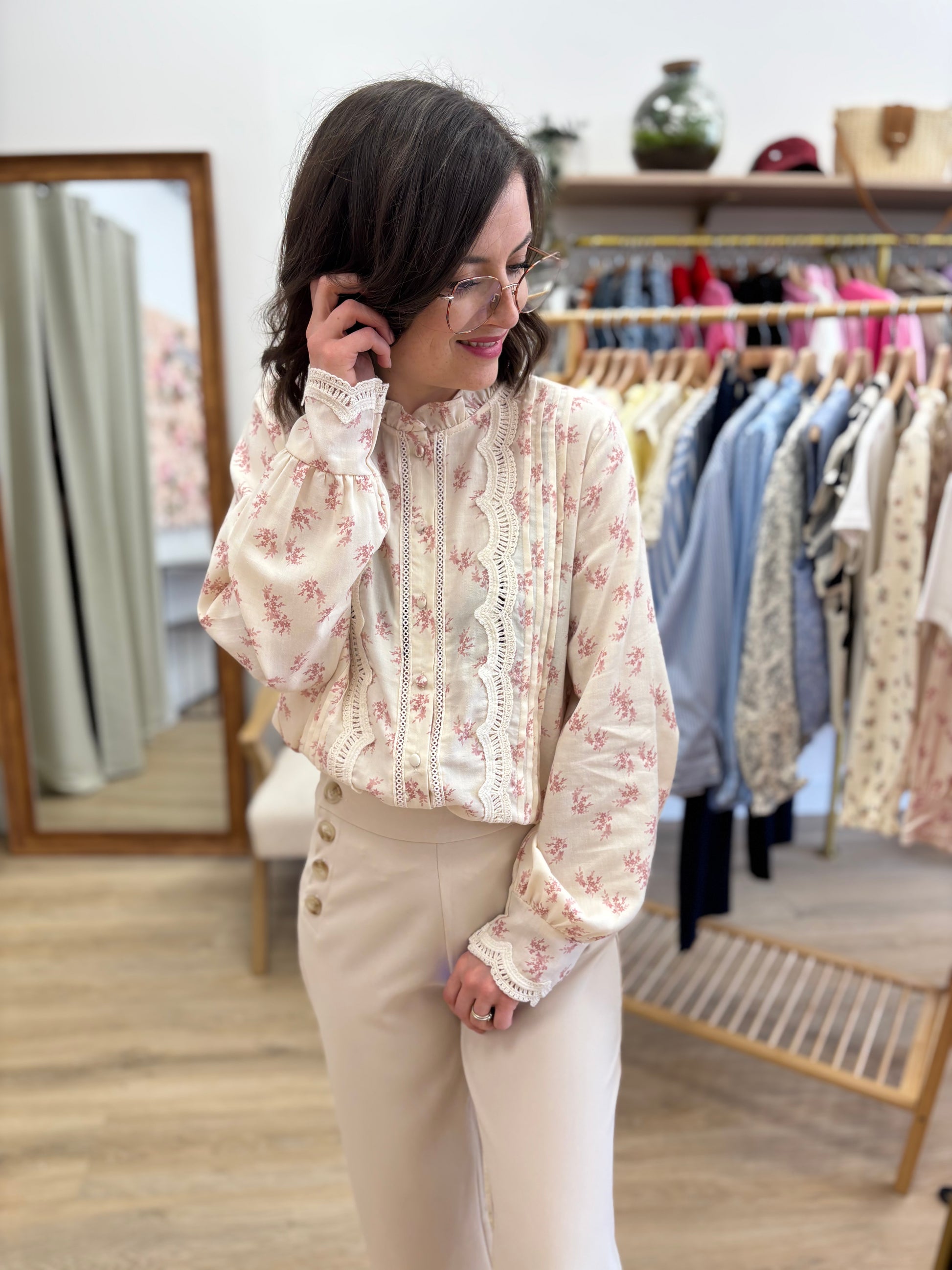 Chemise Anne rose
