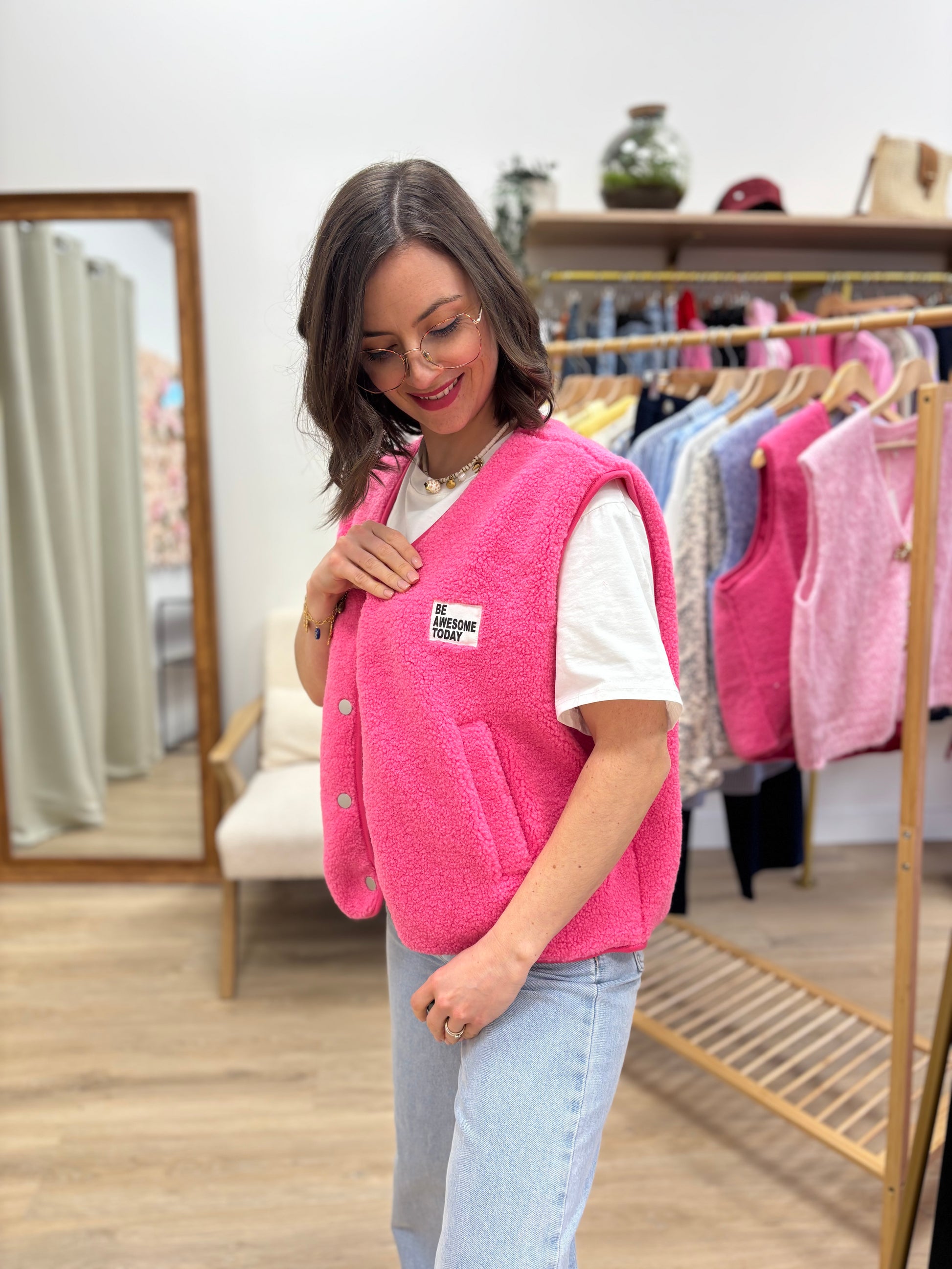 Gilet Margot rose