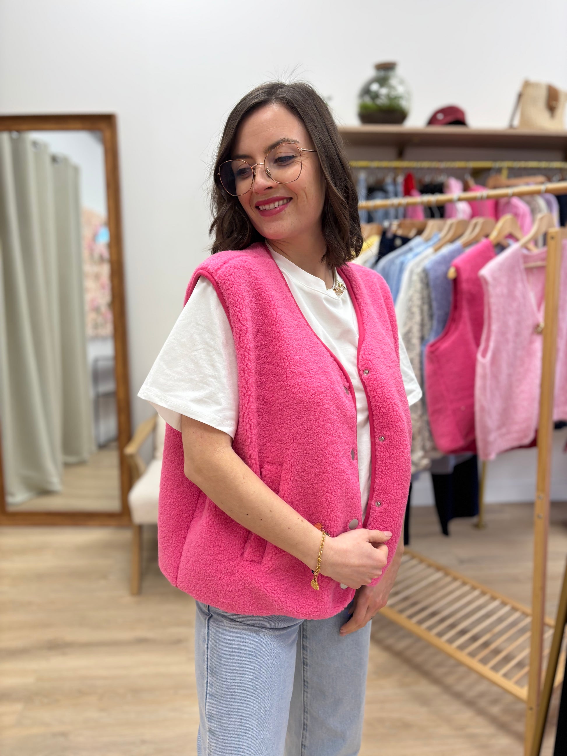 Gilet Margot rose