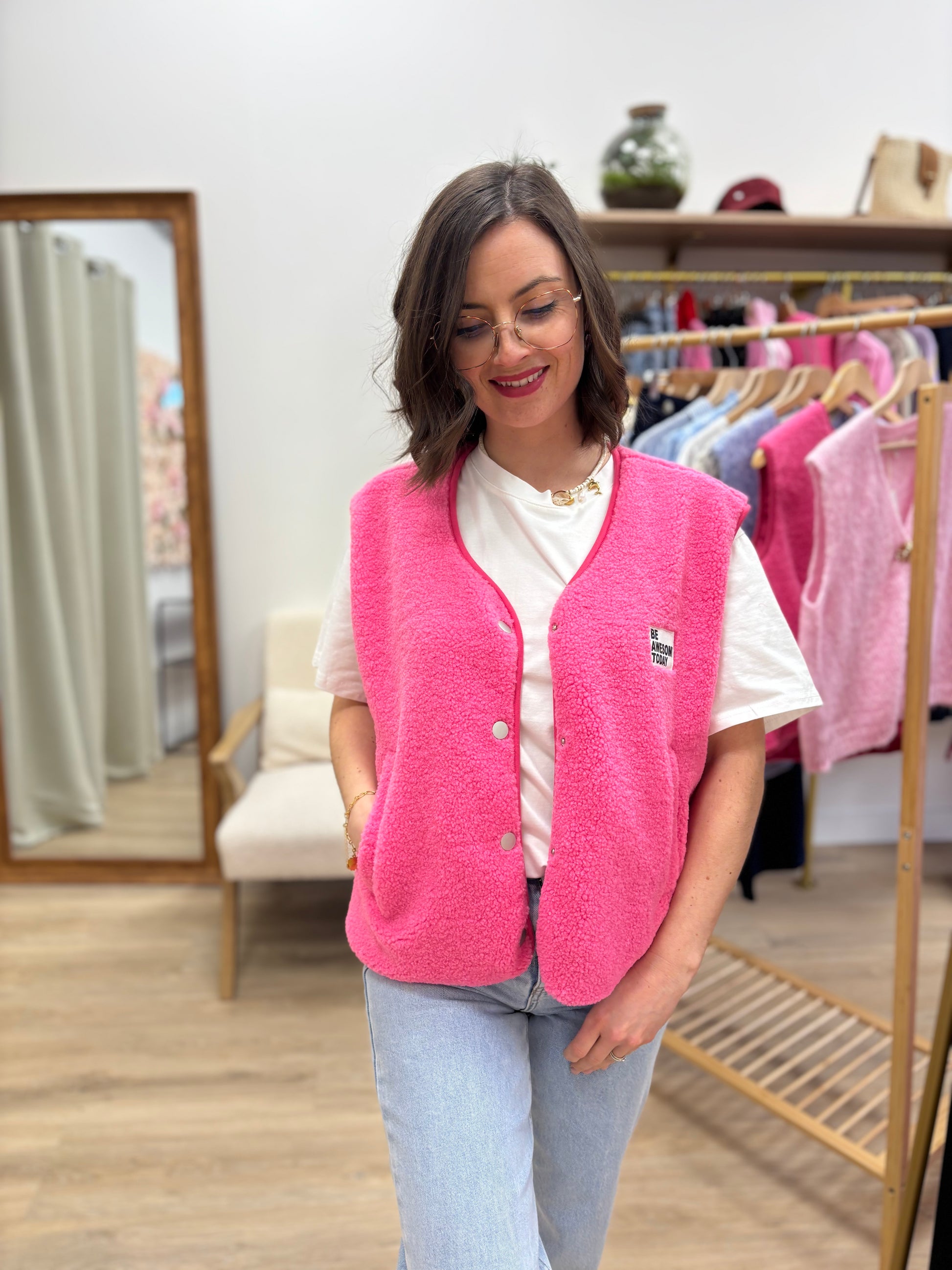 Gilet Margot rose