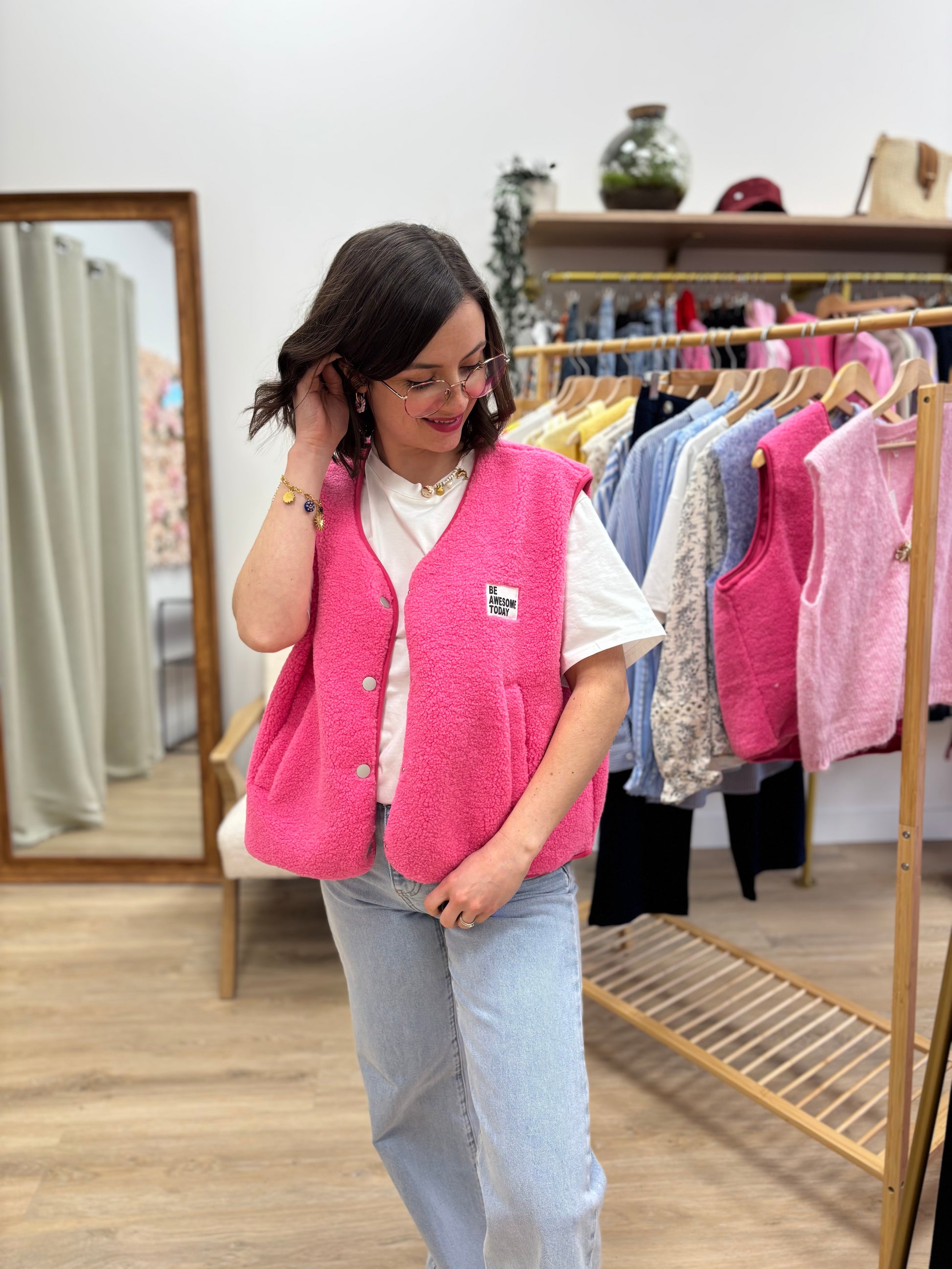 Gilet Margot rose