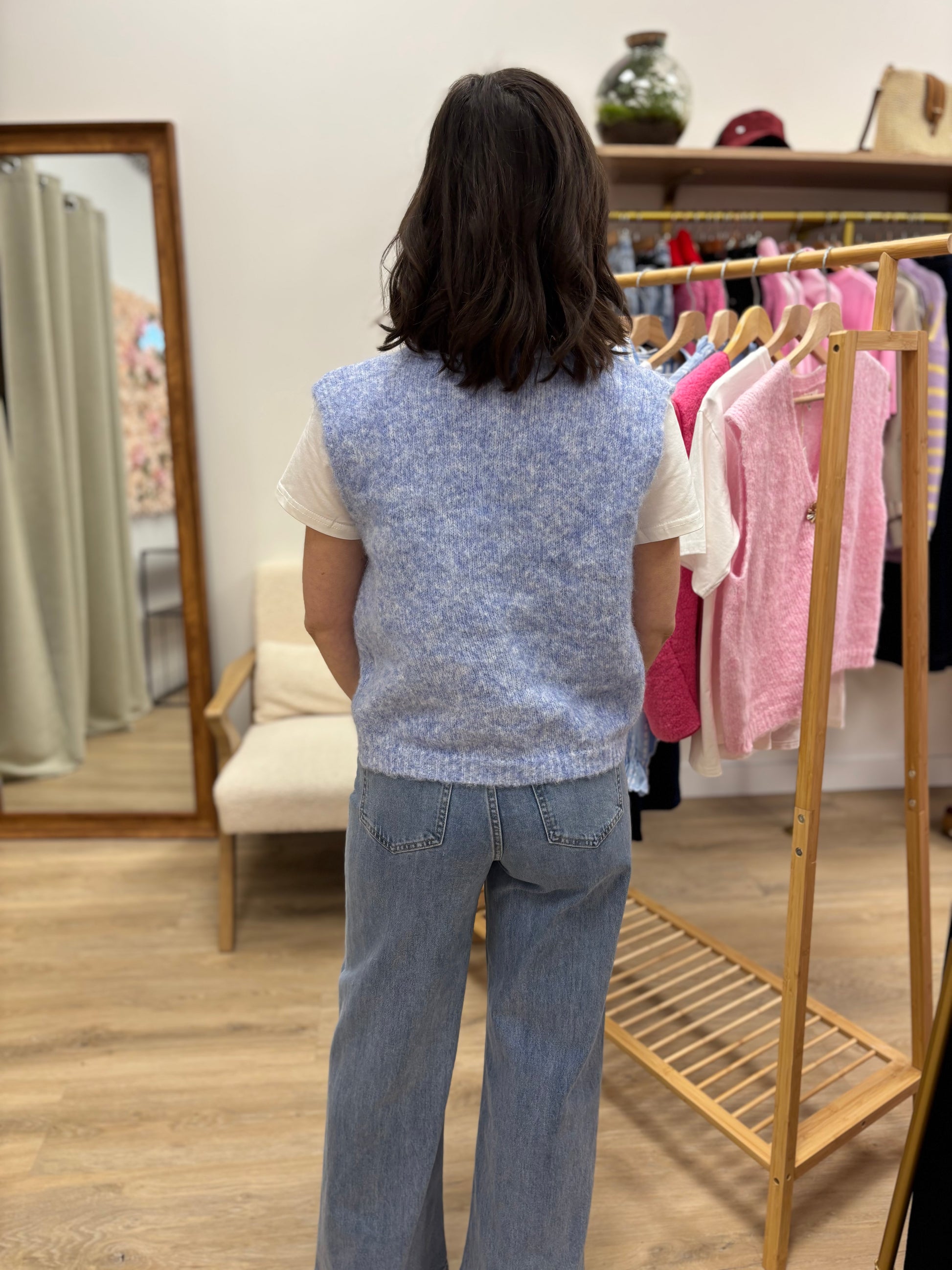 Gilet sans manches Amélie bleu