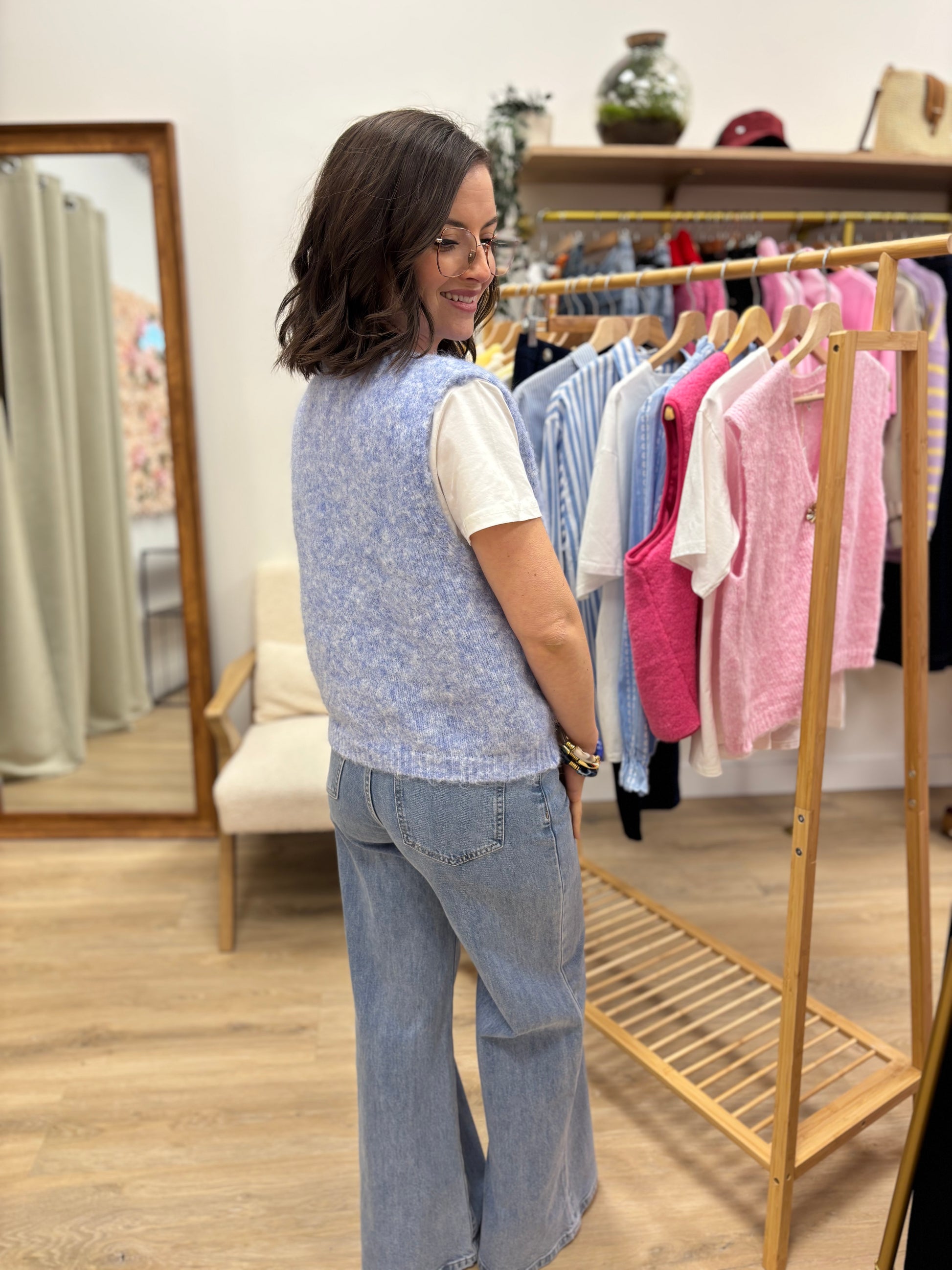 Gilet sans manches Amélie bleu