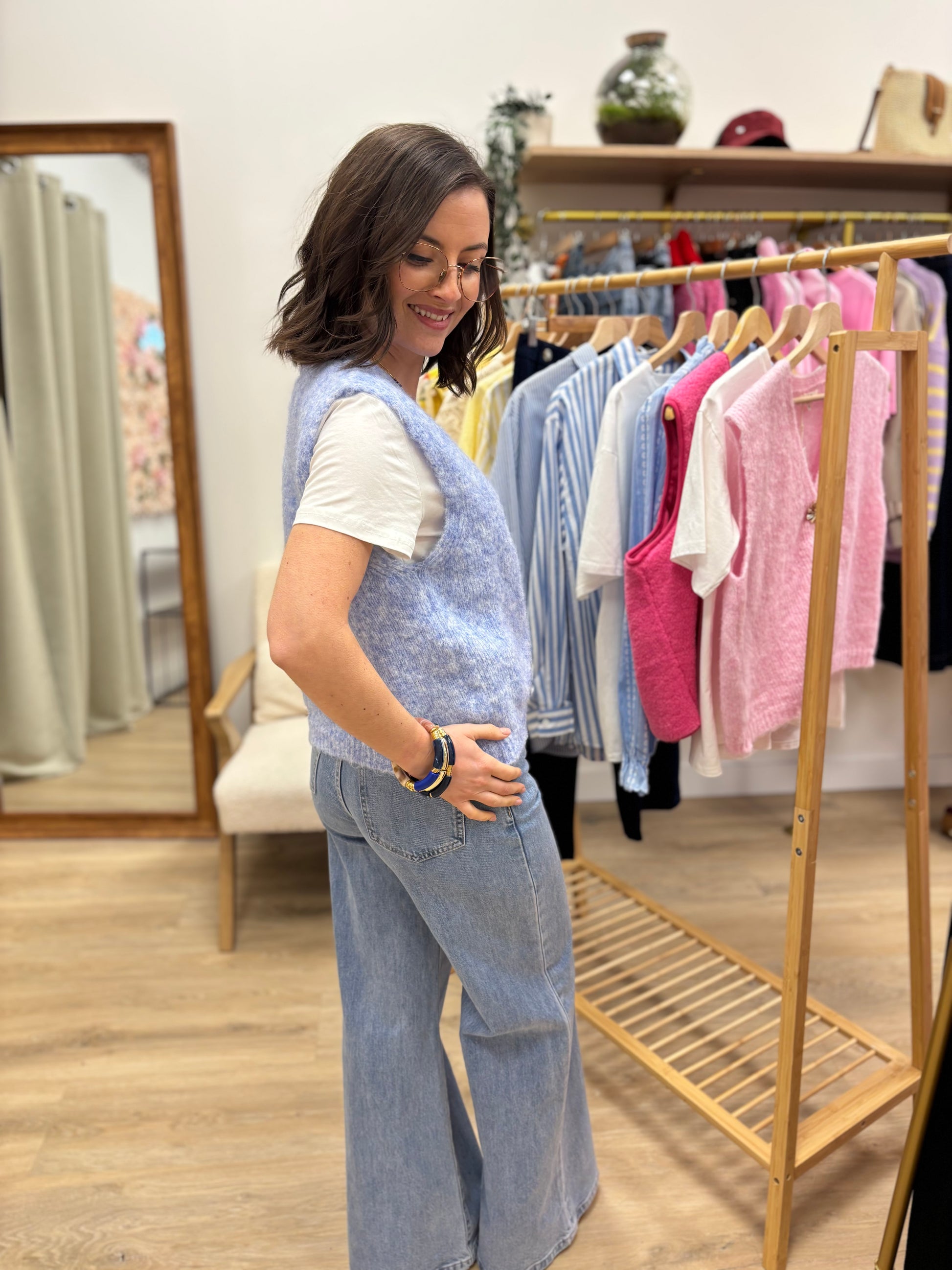 Gilet sans manches Amélie bleu